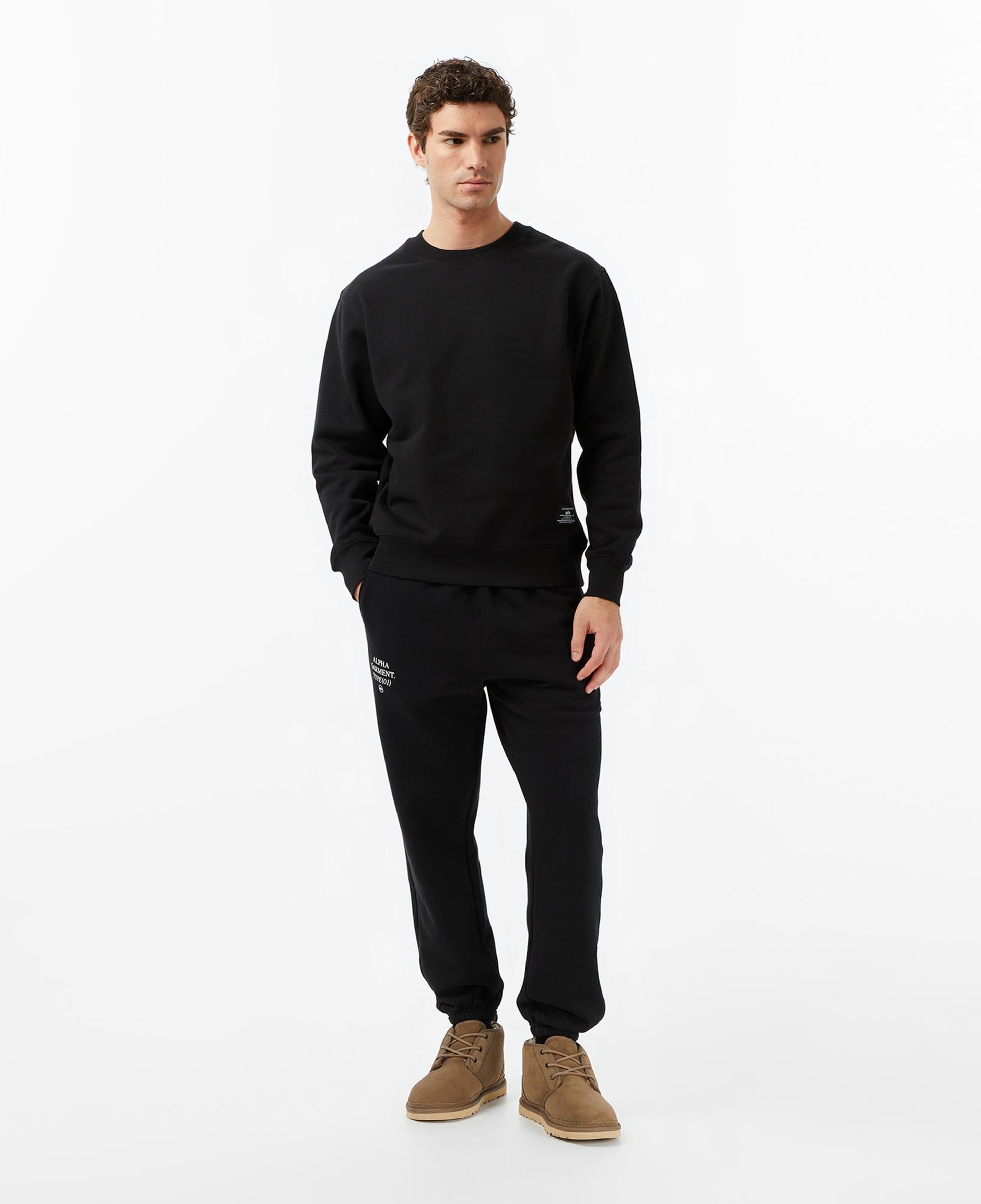 Alpha Industries Patched Crewneck Erkek Siyah Sweatshirt