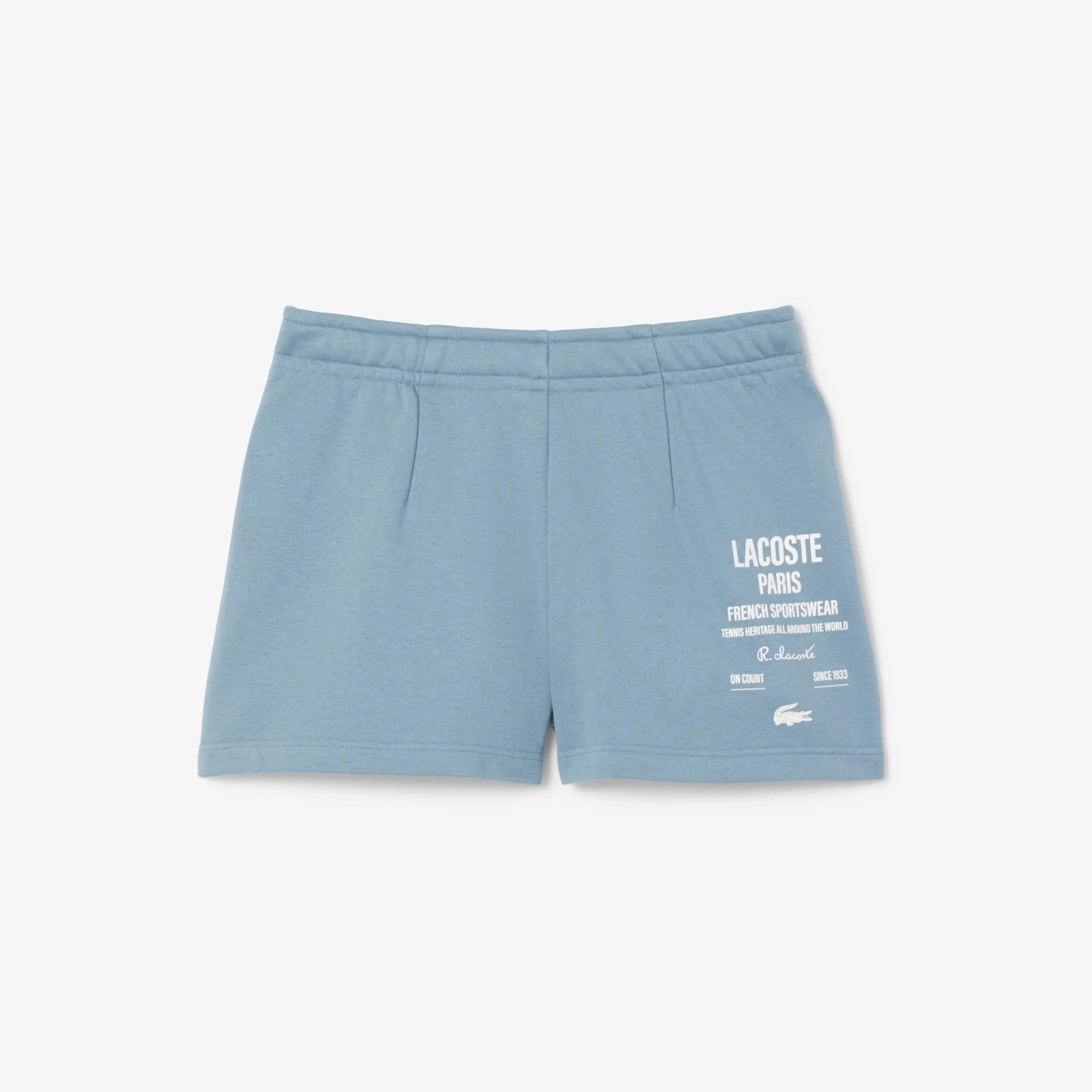 Lacoste Pleated Fleece Kadın Mavi Şort