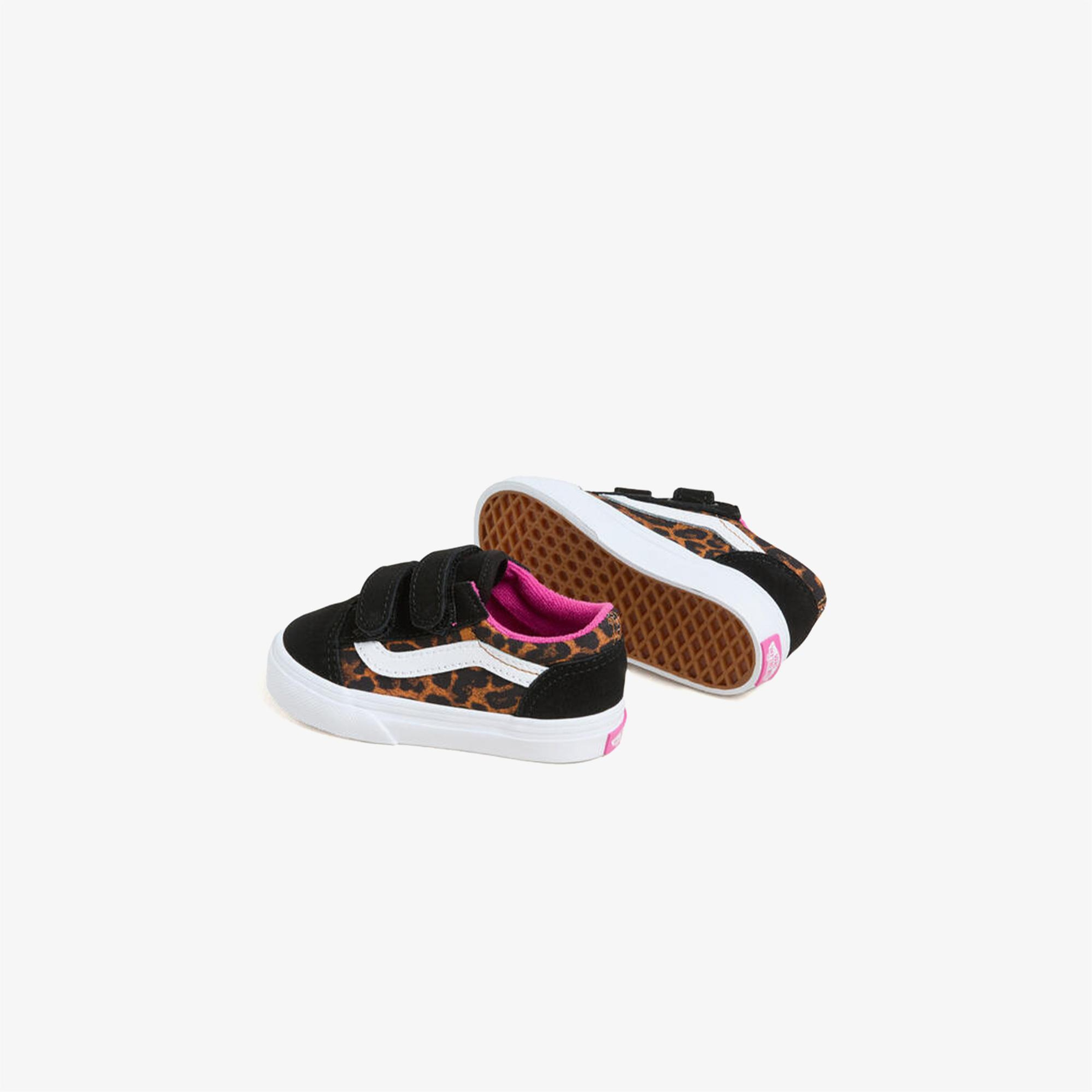 Vans Old Skool Leopar Desenli Bebek Siyah Sneaker
