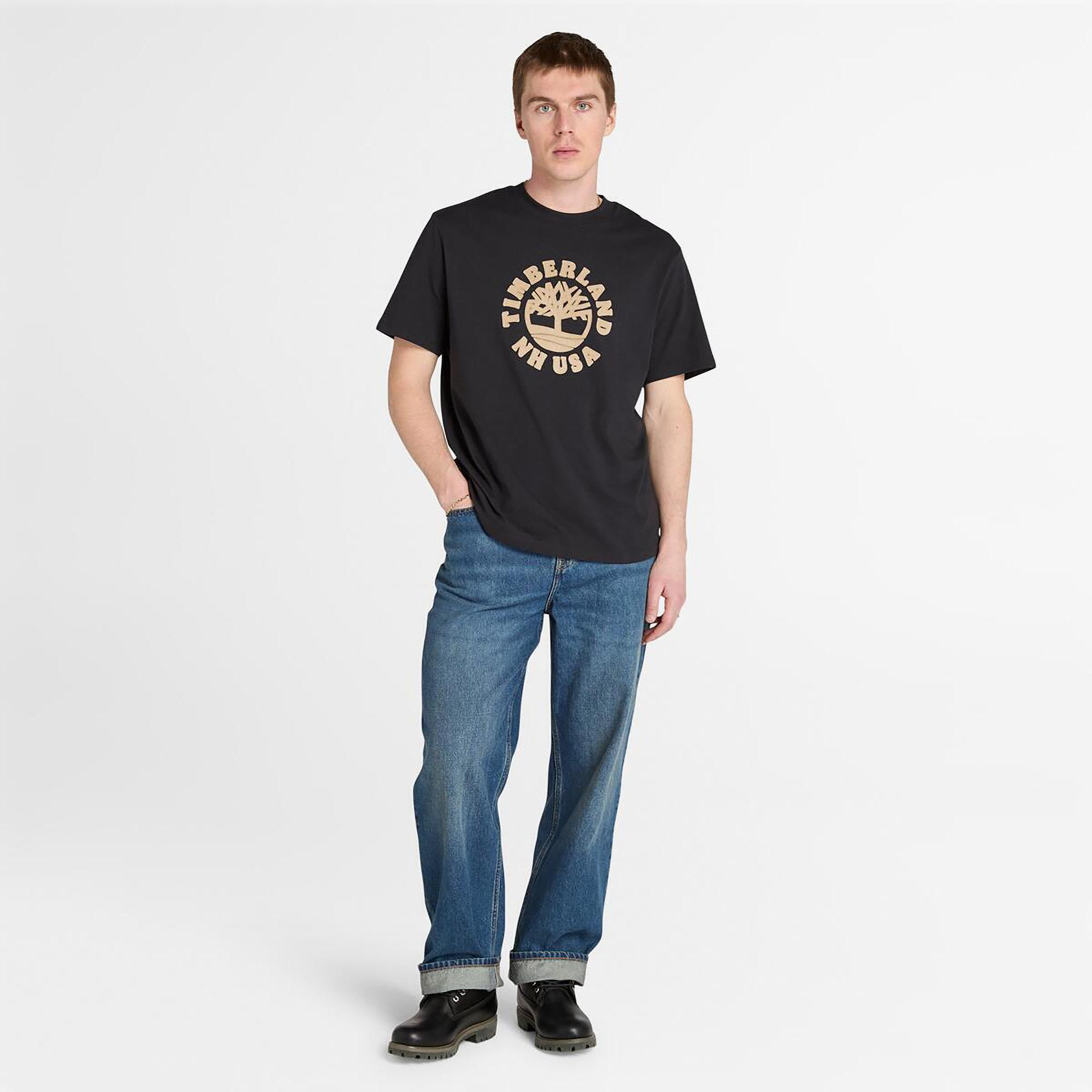 Timberland Holiday Front Graphic Erkek Siyah T-Shirt