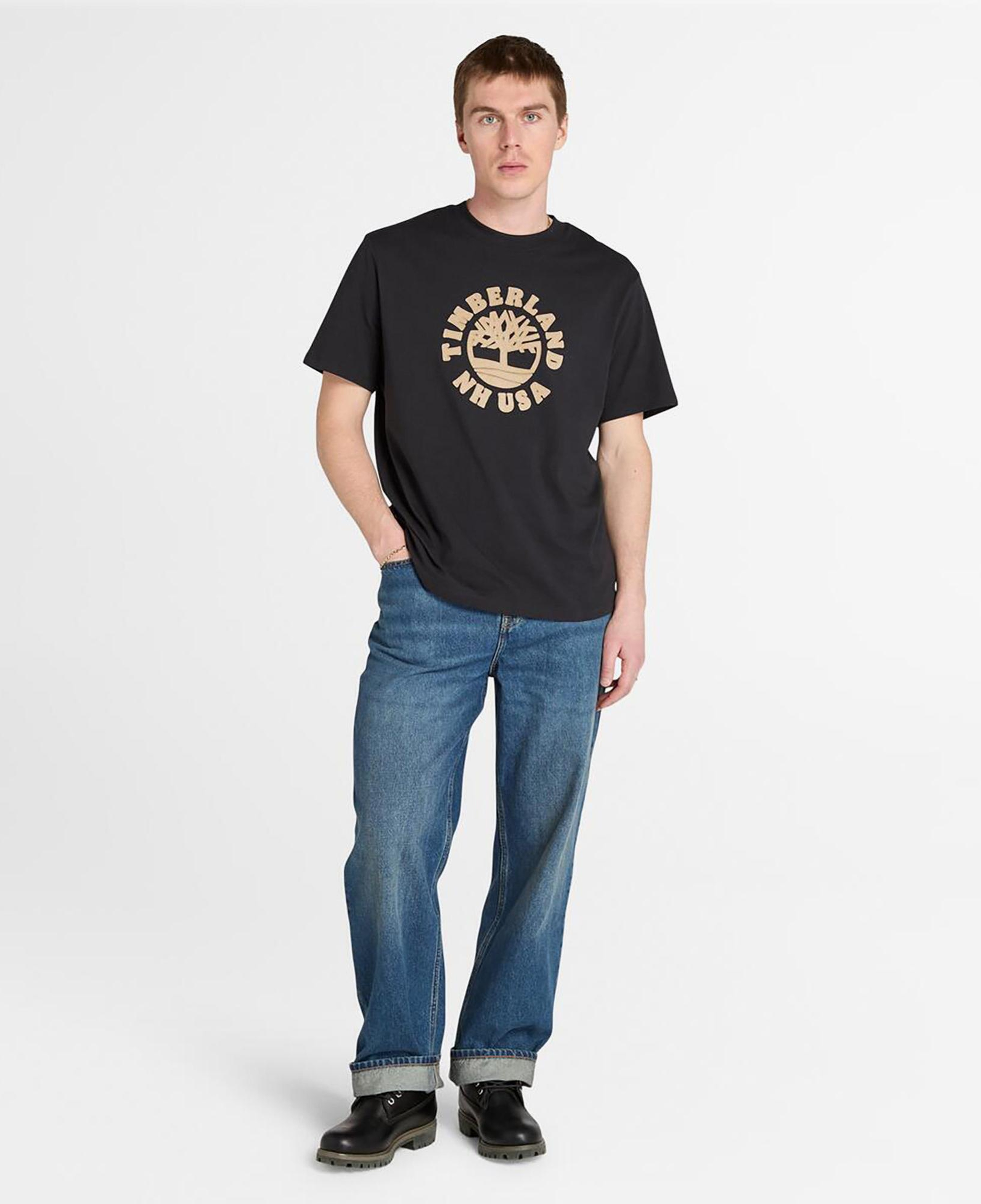 Timberland Holiday Front Graphic Erkek Siyah T-Shirt