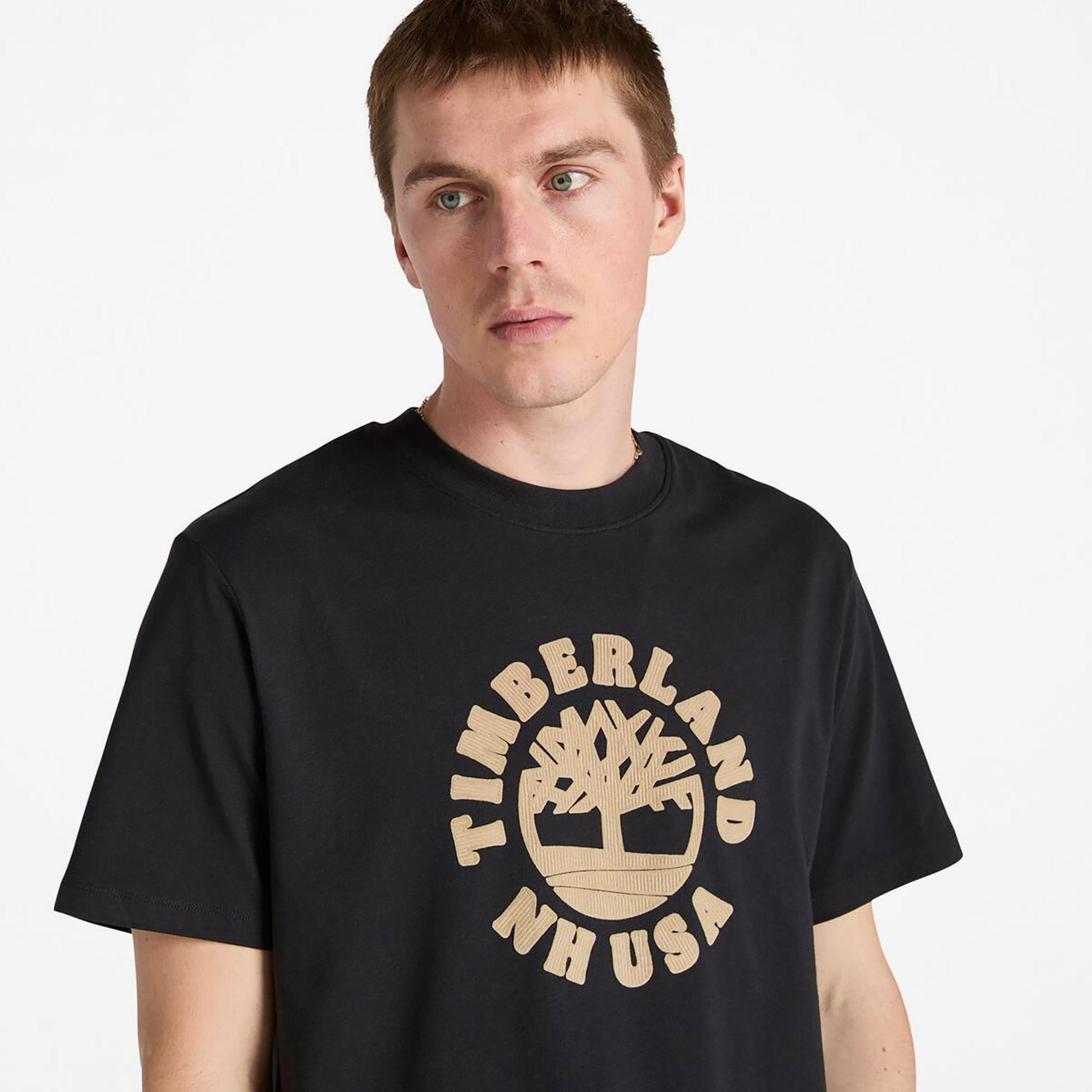 Timberland Holiday Front Graphic Erkek Siyah T-Shirt