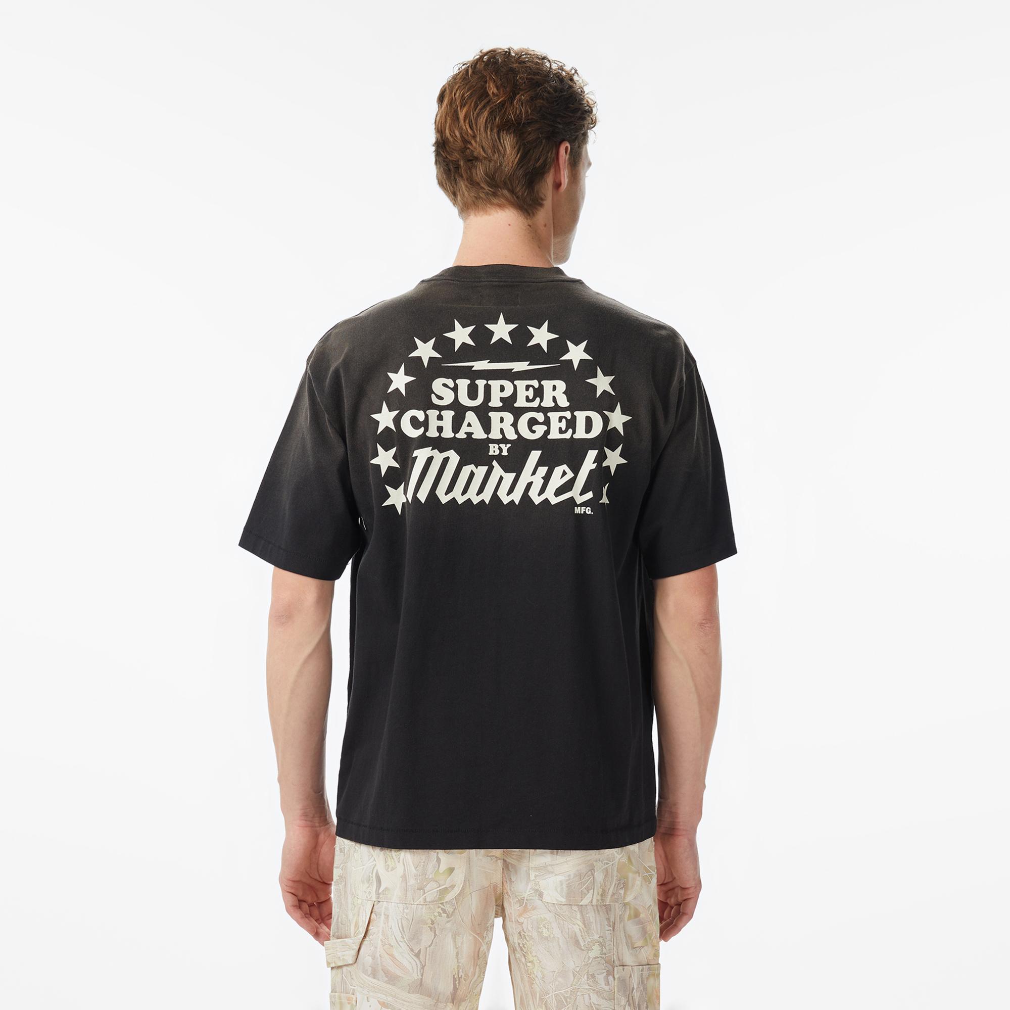 Market Supercharged Erkek Siyah T-Shirt