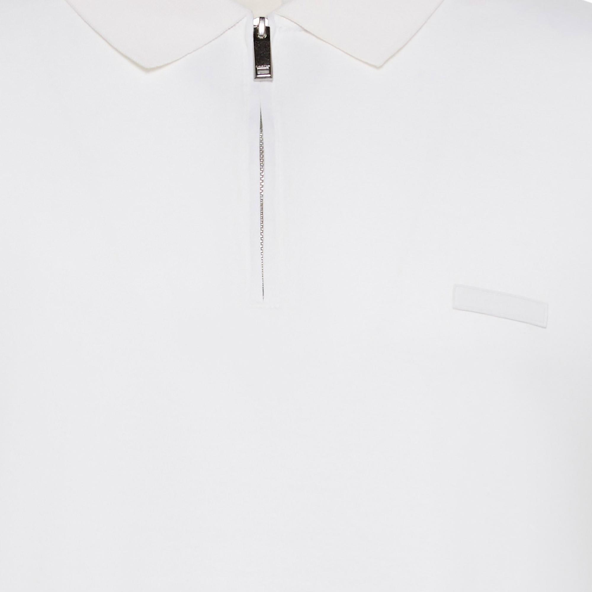 Calvin Klein Slim Supima Zip Erkek Beyaz Polo