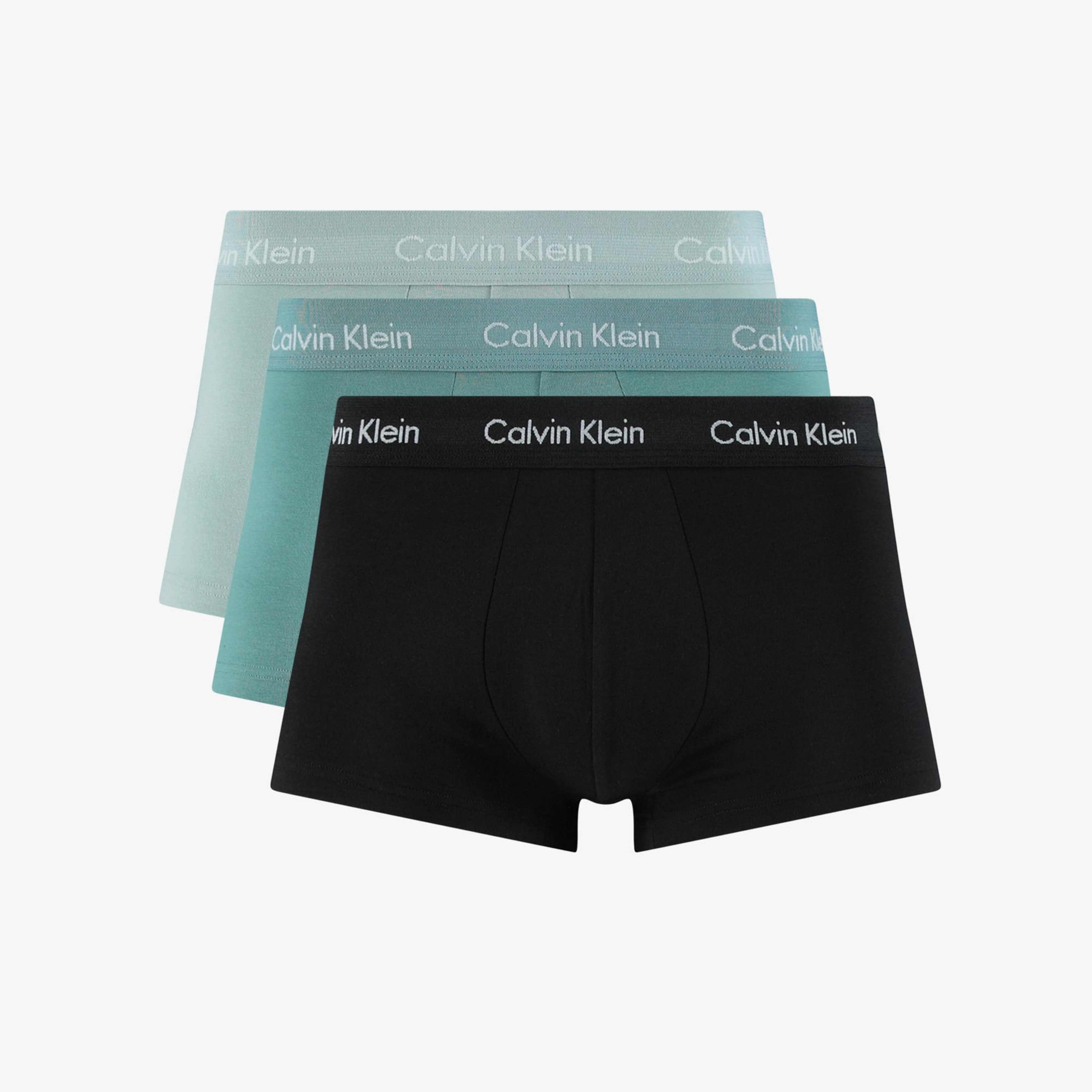 Calvin Klein Low Rise Trunk 3'lü Erkek Mint/Yeşil/Siyah Boxer