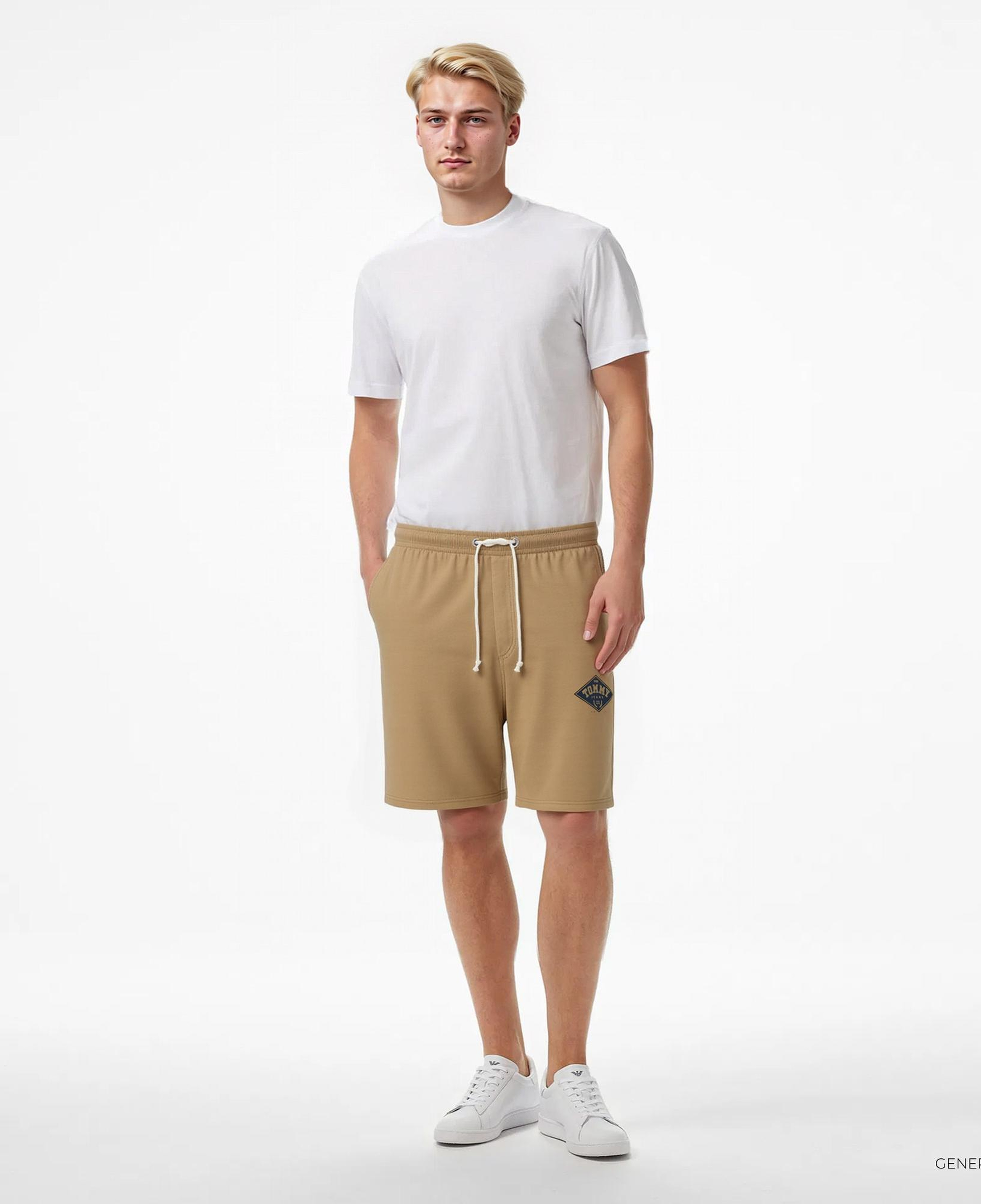 Tommy Jeans Regular Varsity Erkek Bej Şort