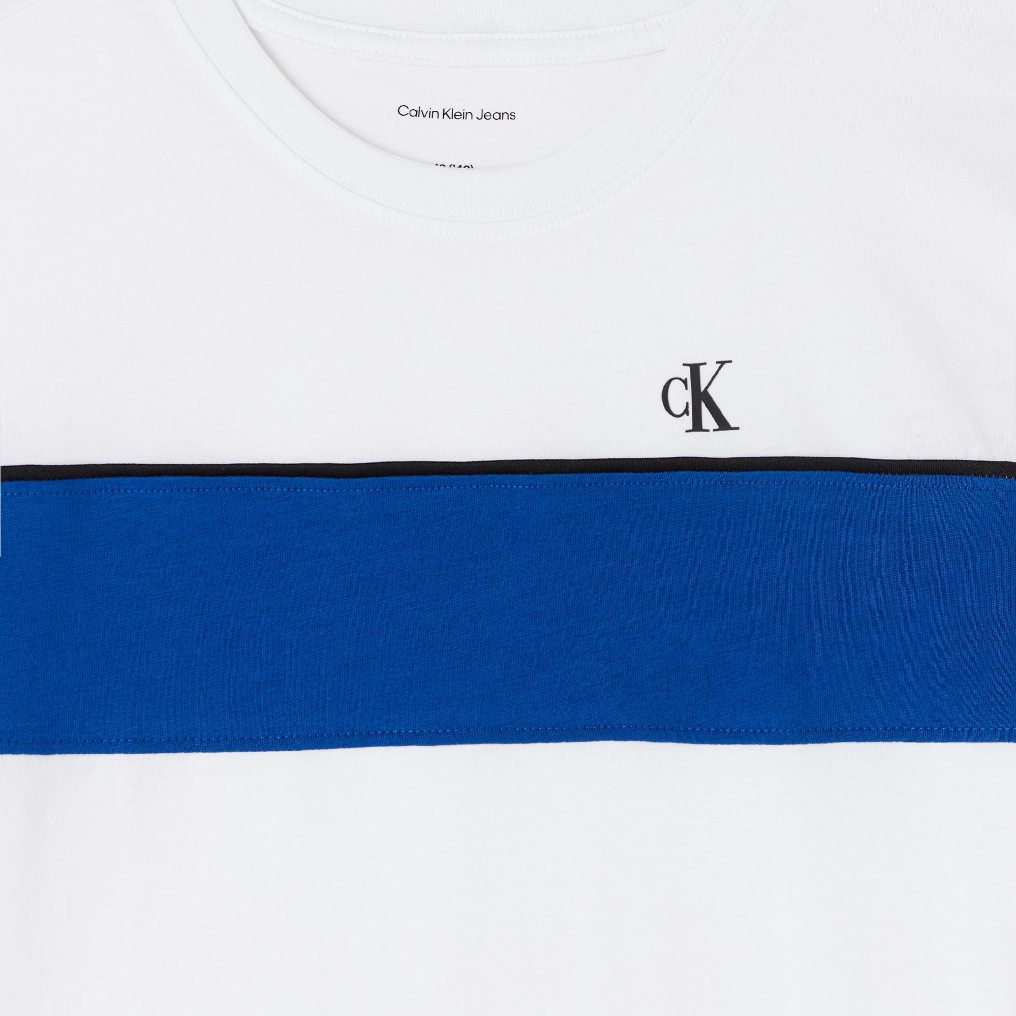 Calvin Klein Panel Colorblock Çocuk Beyaz T-Shirt