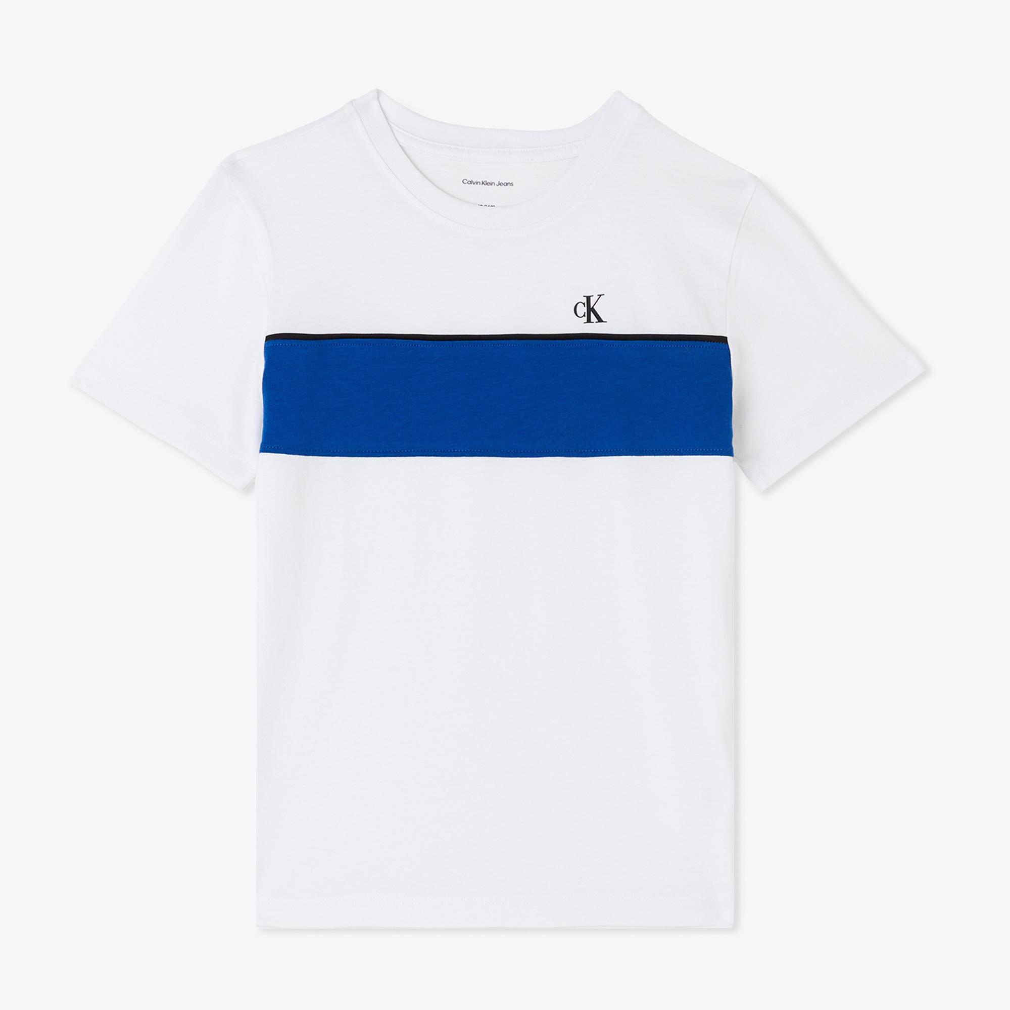 Calvin Klein Panel Colorblock Çocuk Beyaz T-Shirt