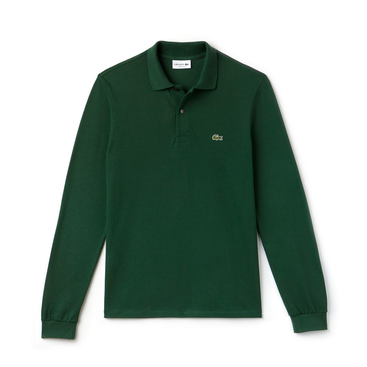 Lacoste Erkek Classic Fit Uzun Kollu Yeşil Polo