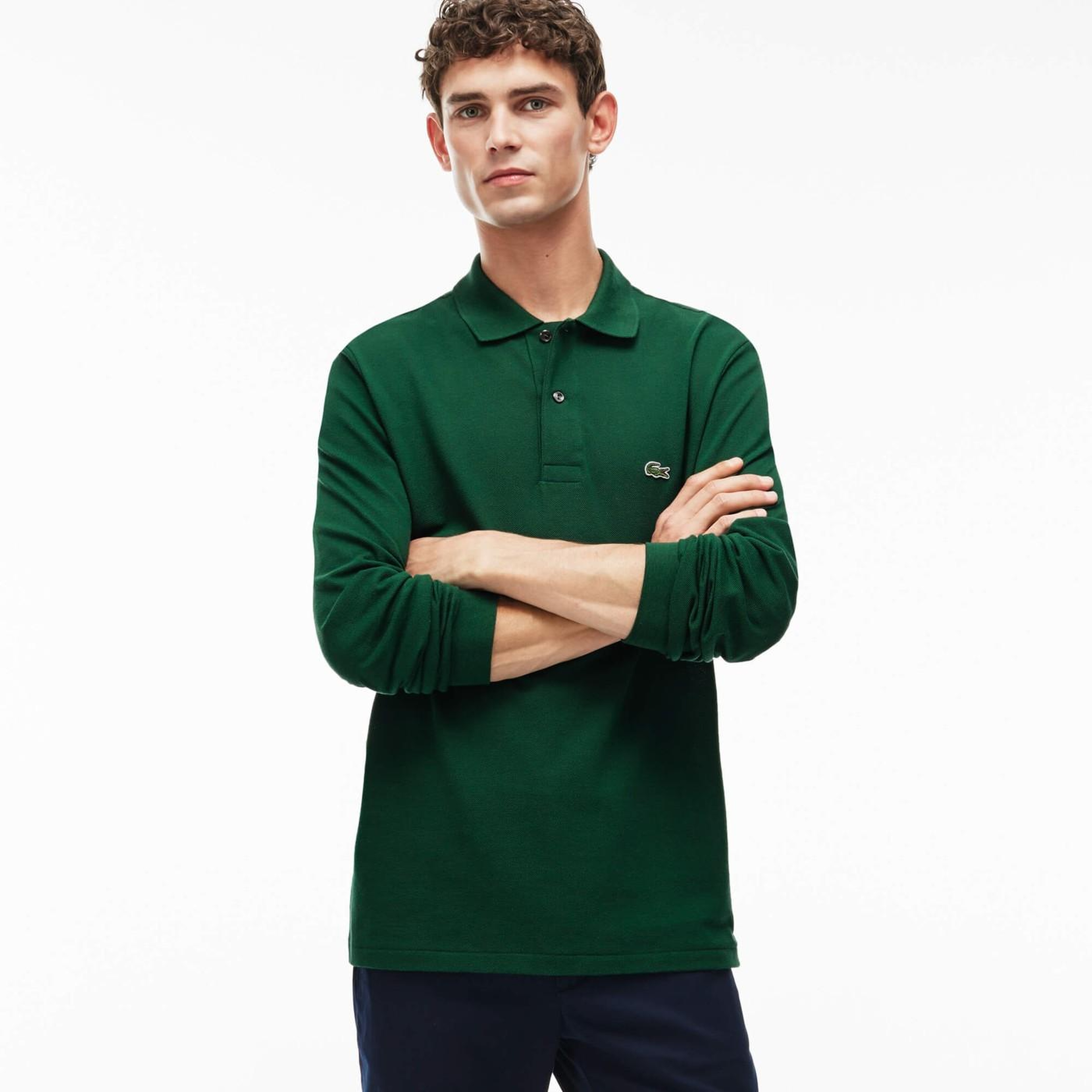 Lacoste Erkek Classic Fit Uzun Kollu Yeşil Polo