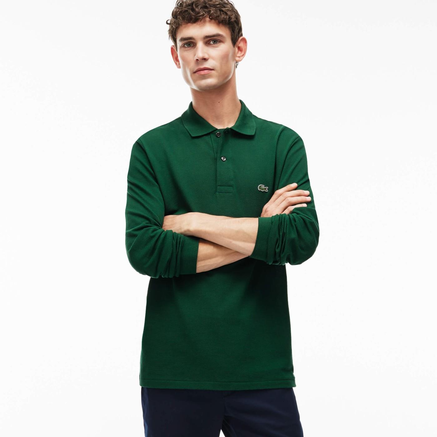 Lacoste Erkek Classic Fit Uzun Kollu Yeşil Polo