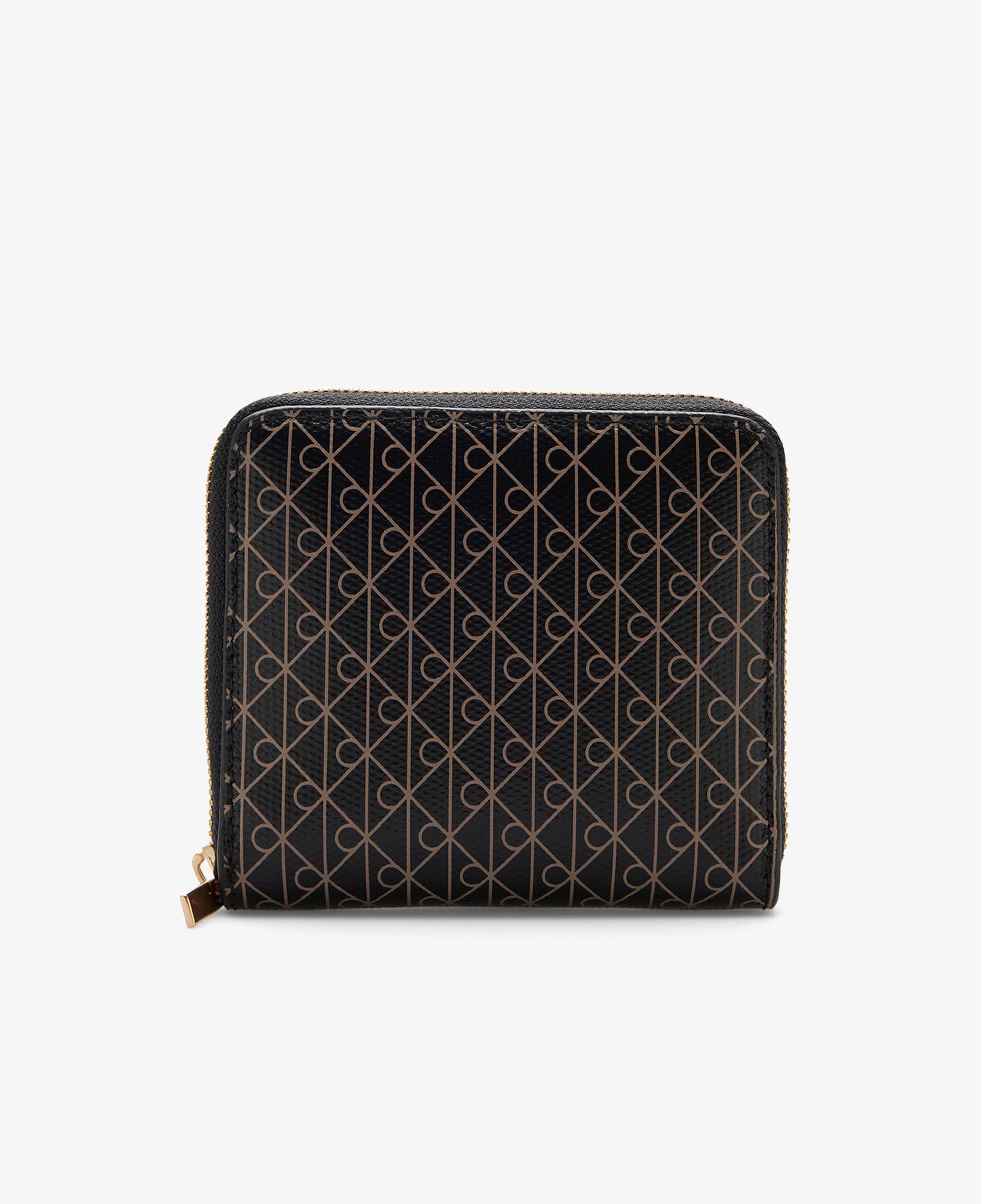 Calvin Klein Emblem Square Zip Around Kadın Siyah Cüzdan