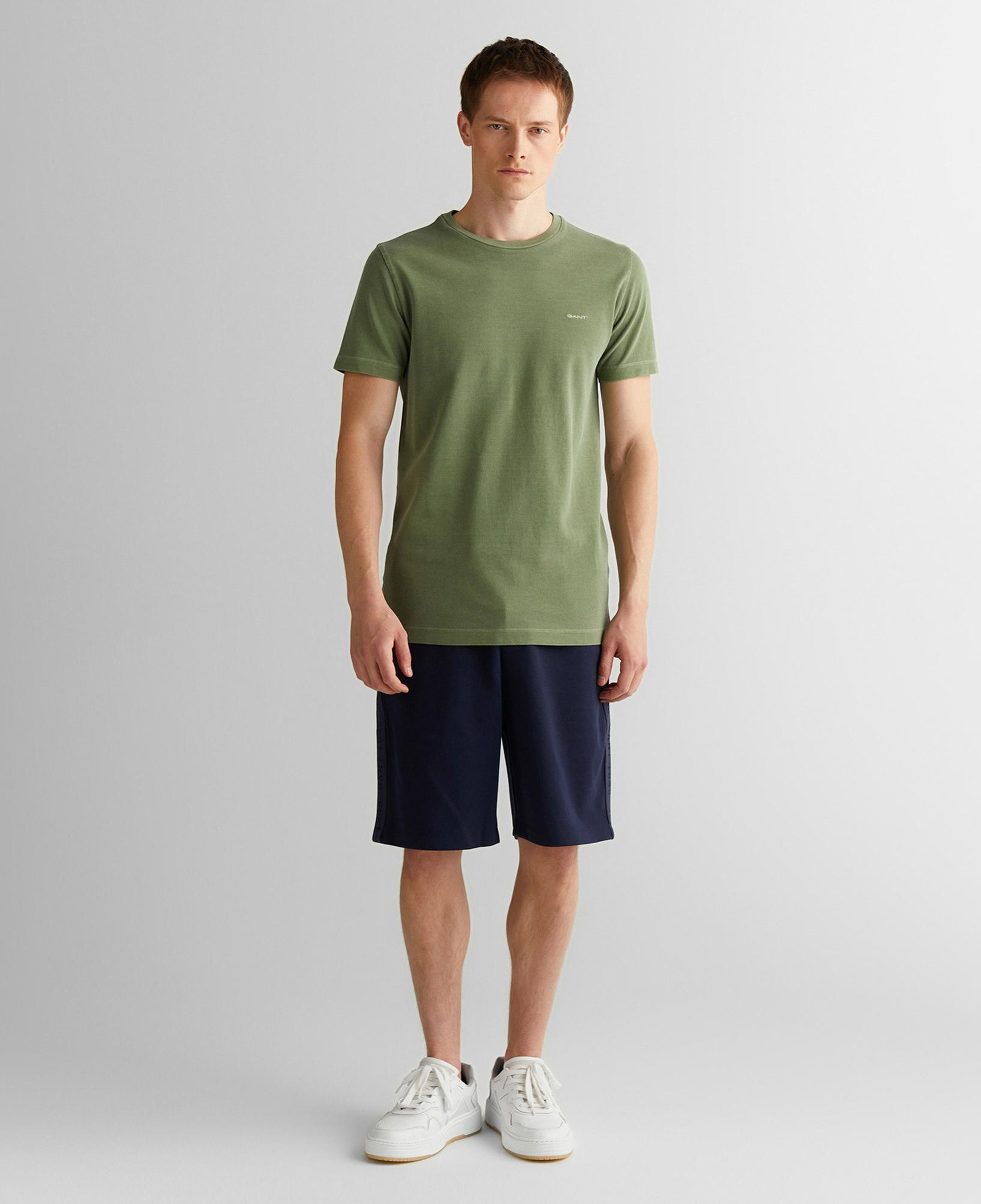 GANT Erkek Yeşil Slim Fit Bisiklet Yaka T-Shirt