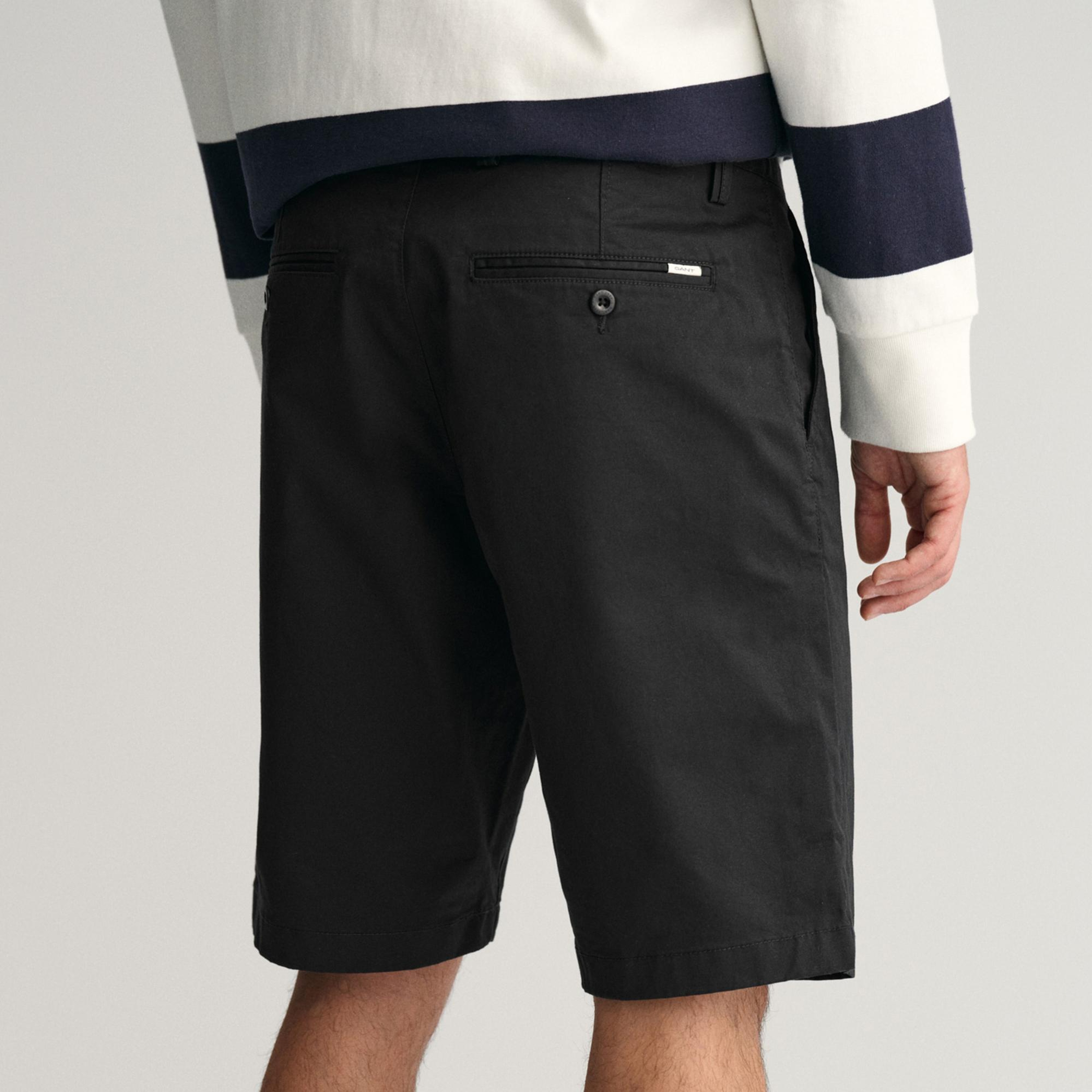 Gant Erkek Siyah Relaxed Fit Chino Şort