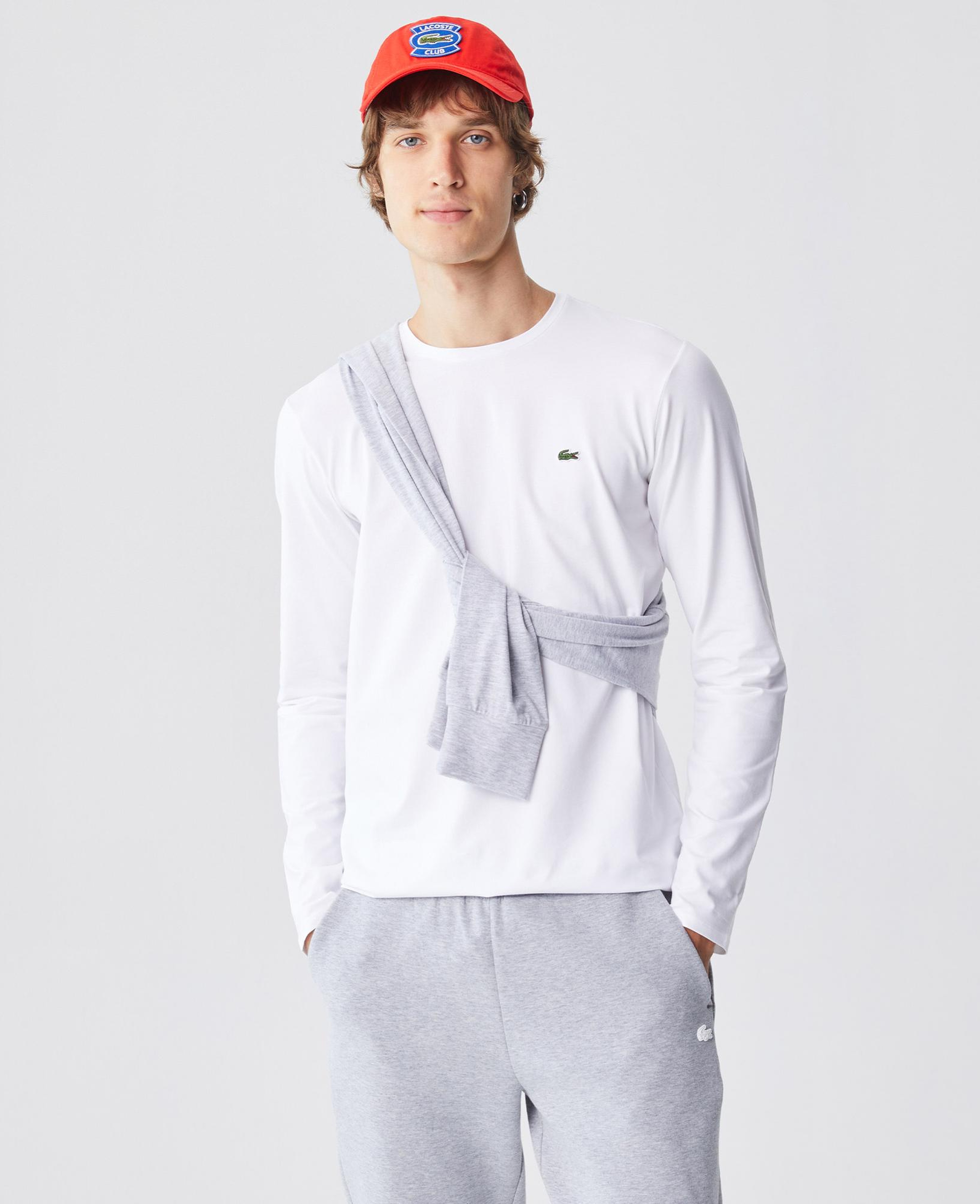 Lacoste Erkek Regular Fit Uzun Kollu Bisiklet Yaka Beyaz T-Shirt