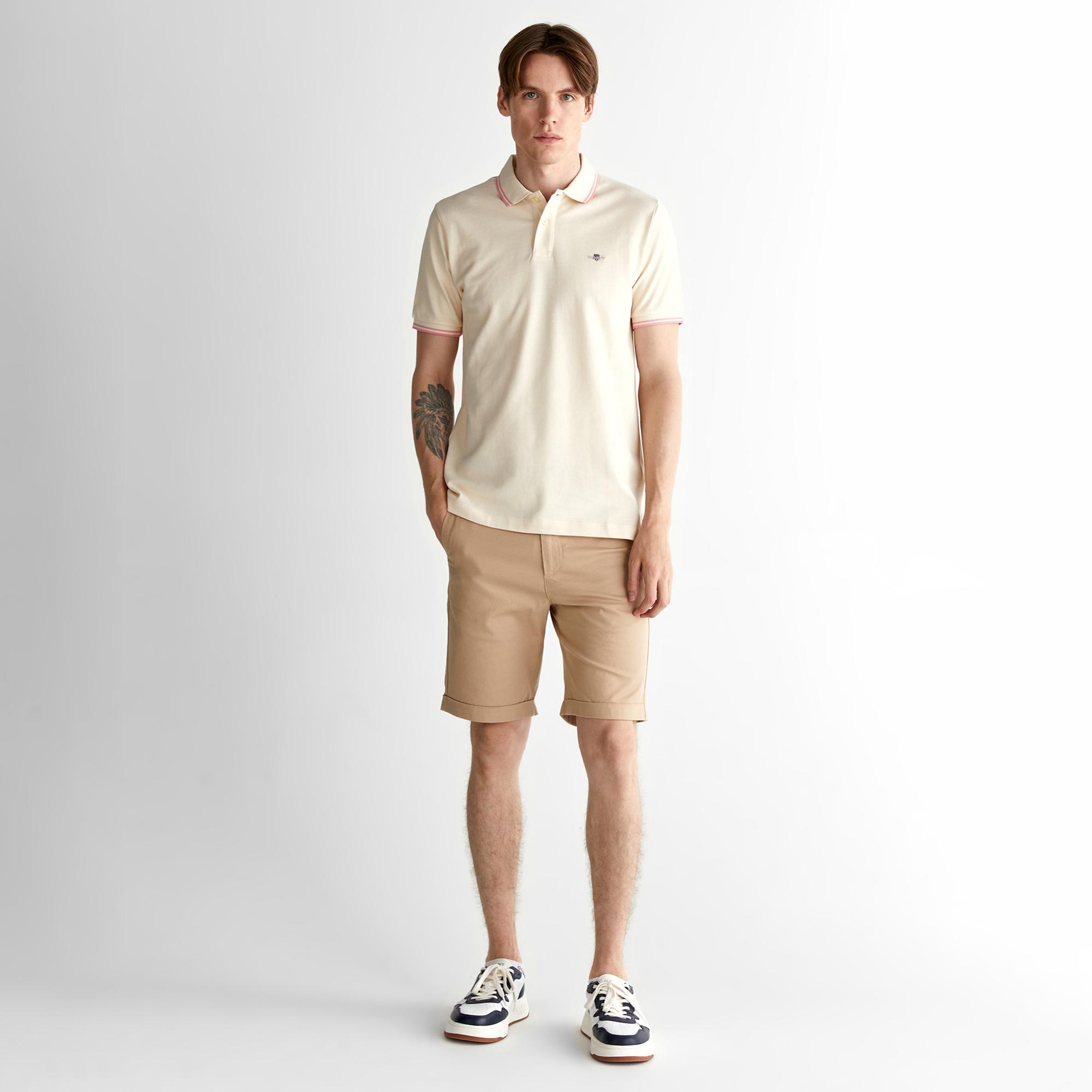 GANT Erkek Krem Regular Fit Polo