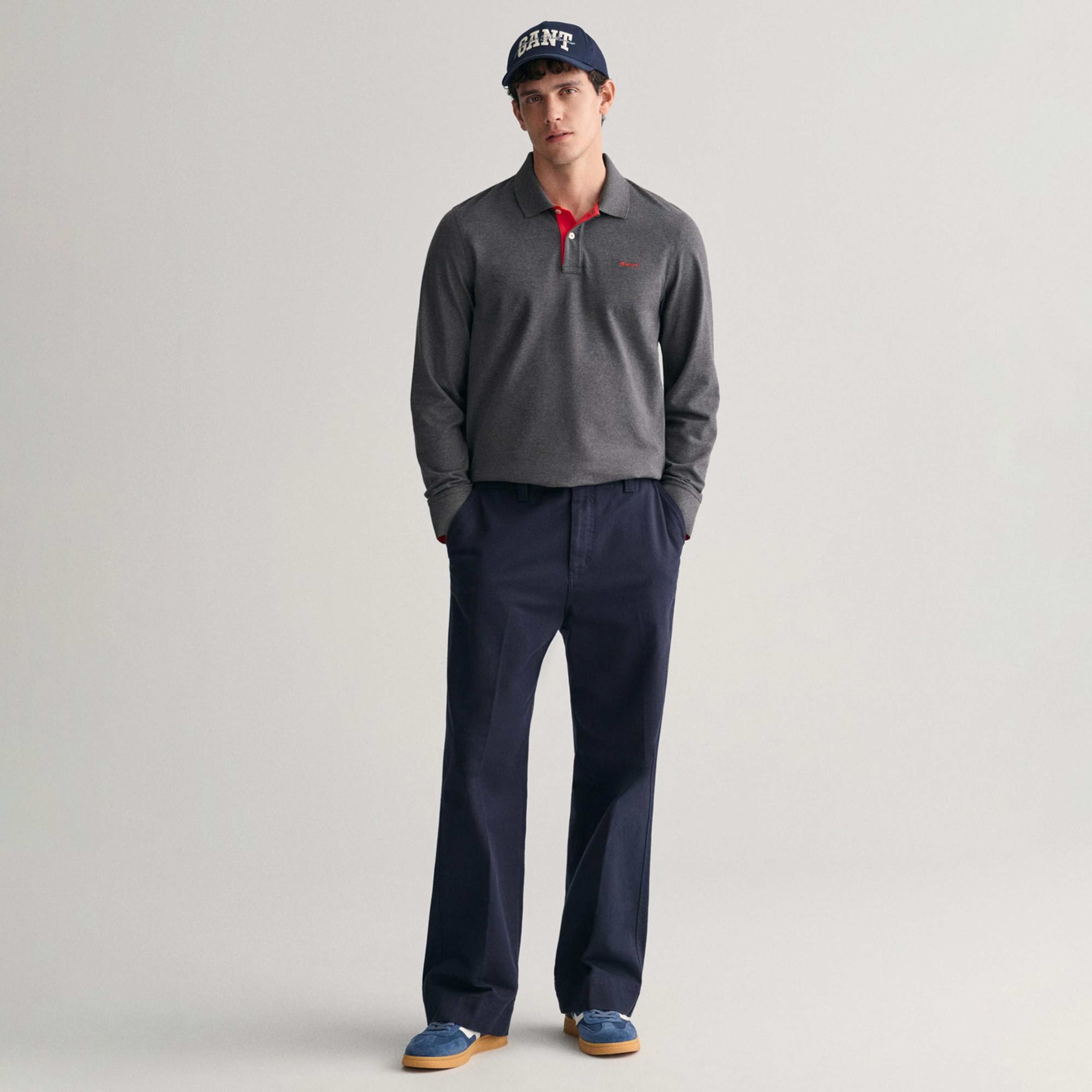 Gant Erkek Gri Regular Fit Polo
