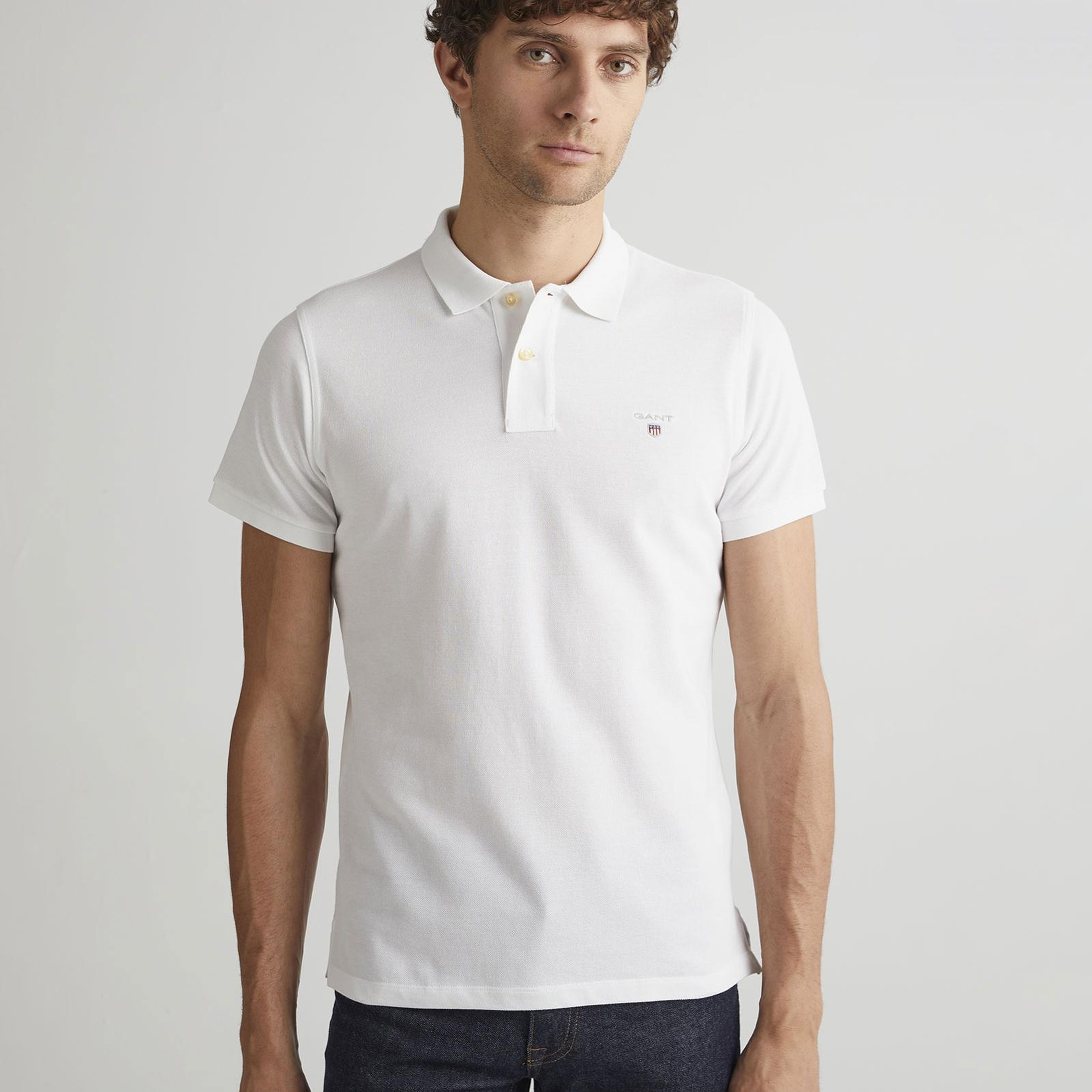 GANT Erkek Beyaz Regular Fit Polo