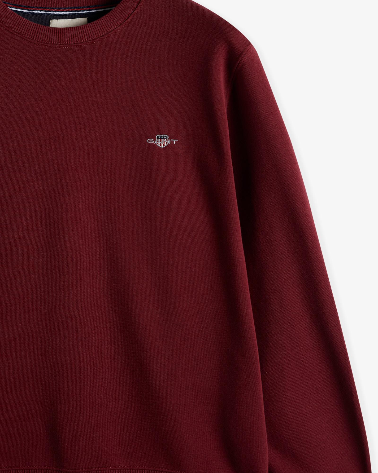 GANT Erkek Bordo Regular Fit Bisiklet Yaka Sweatshirt