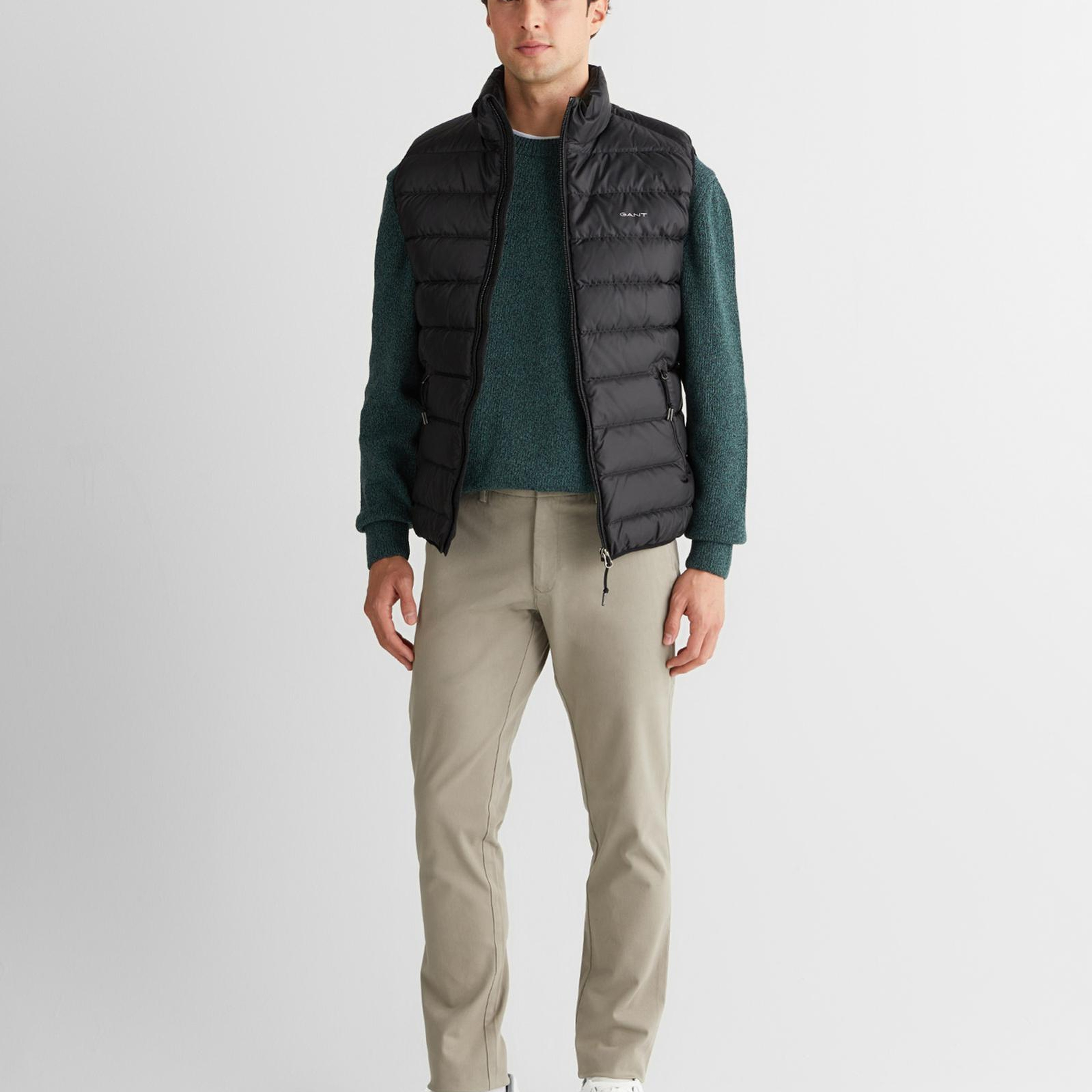 GANT Erkek Siyah Regular Fit Dik Yaka Kaz Tüyü Yelek