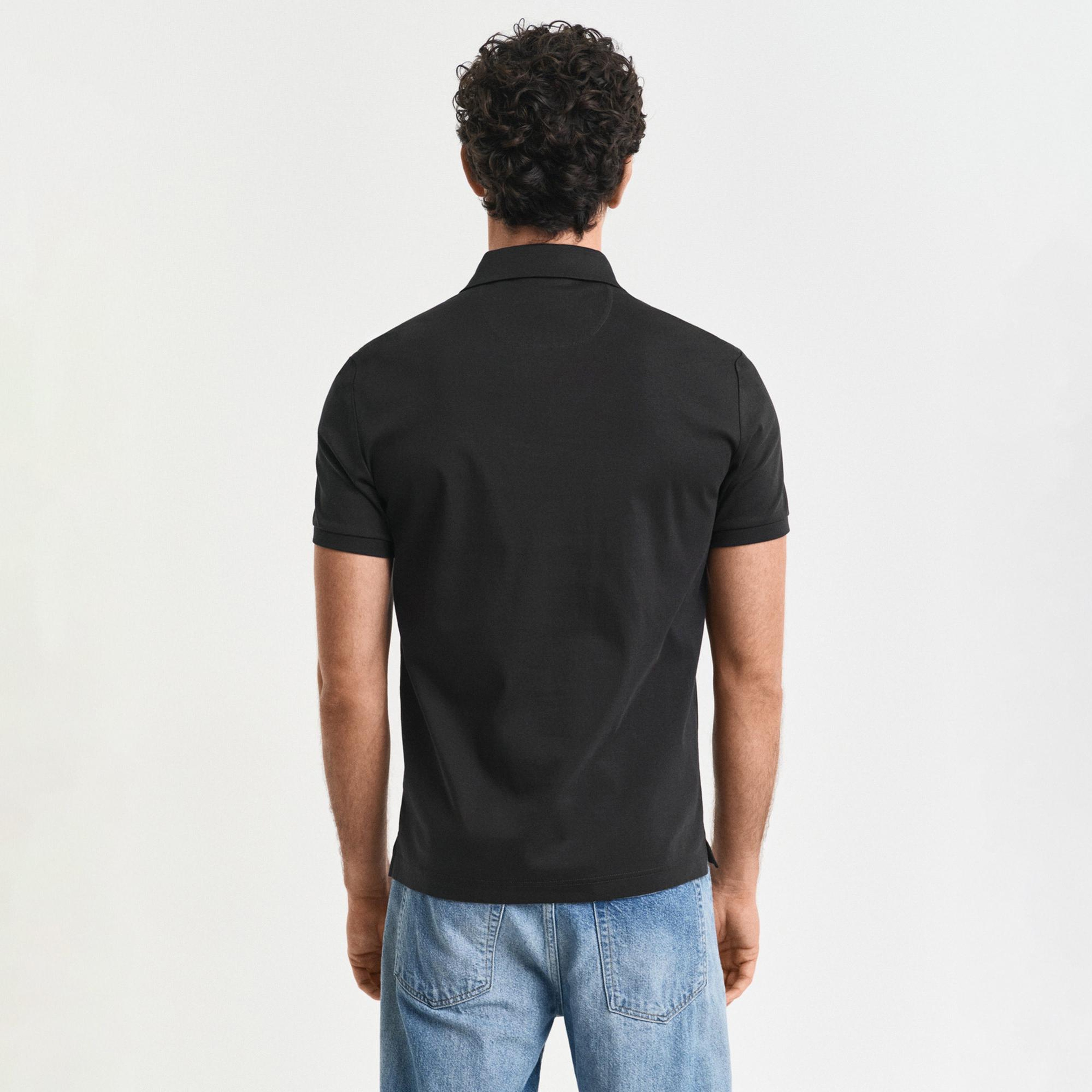 GANT Erkek Siyah Slim Fit Polo