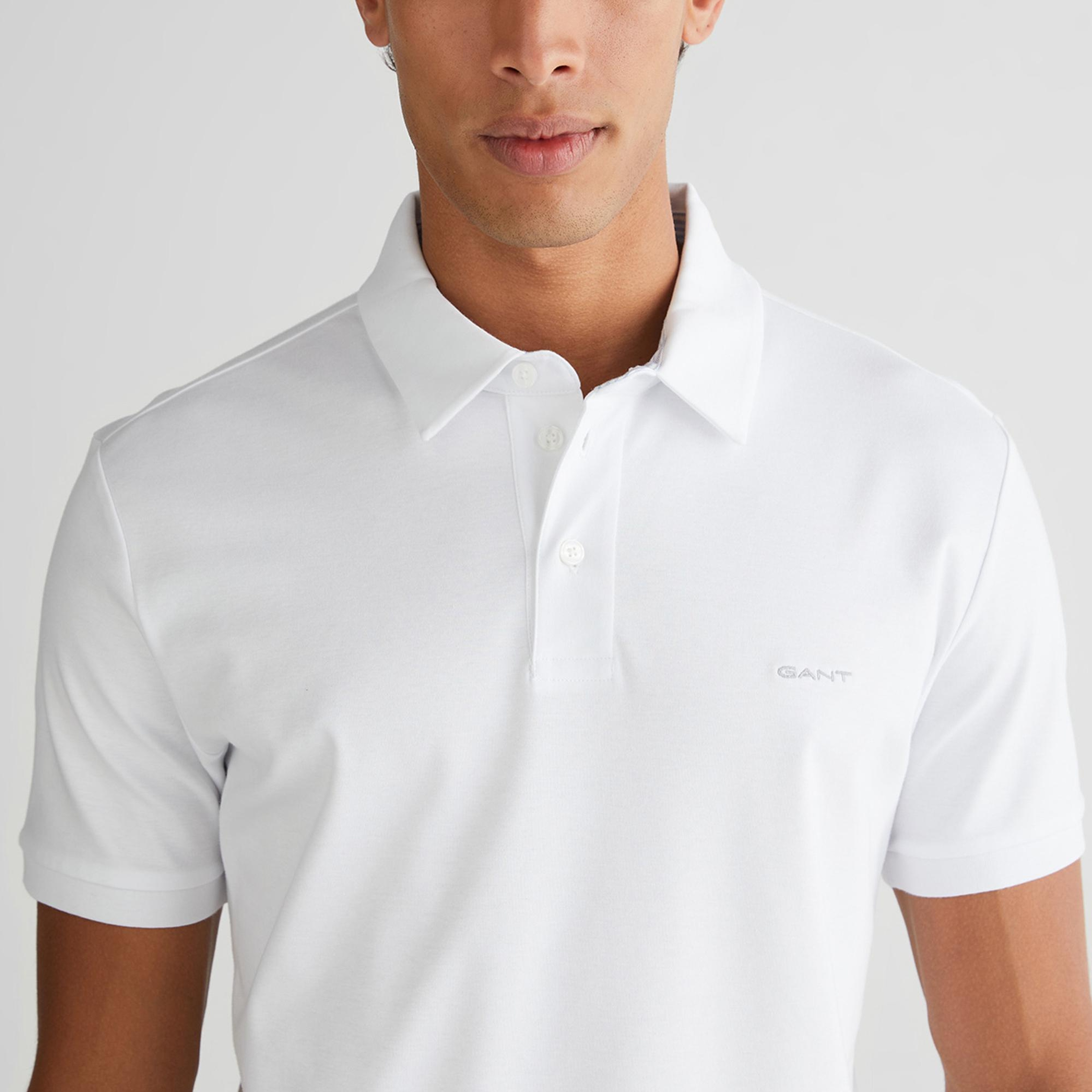 GANT Erkek Beyaz Slim Fit Polo