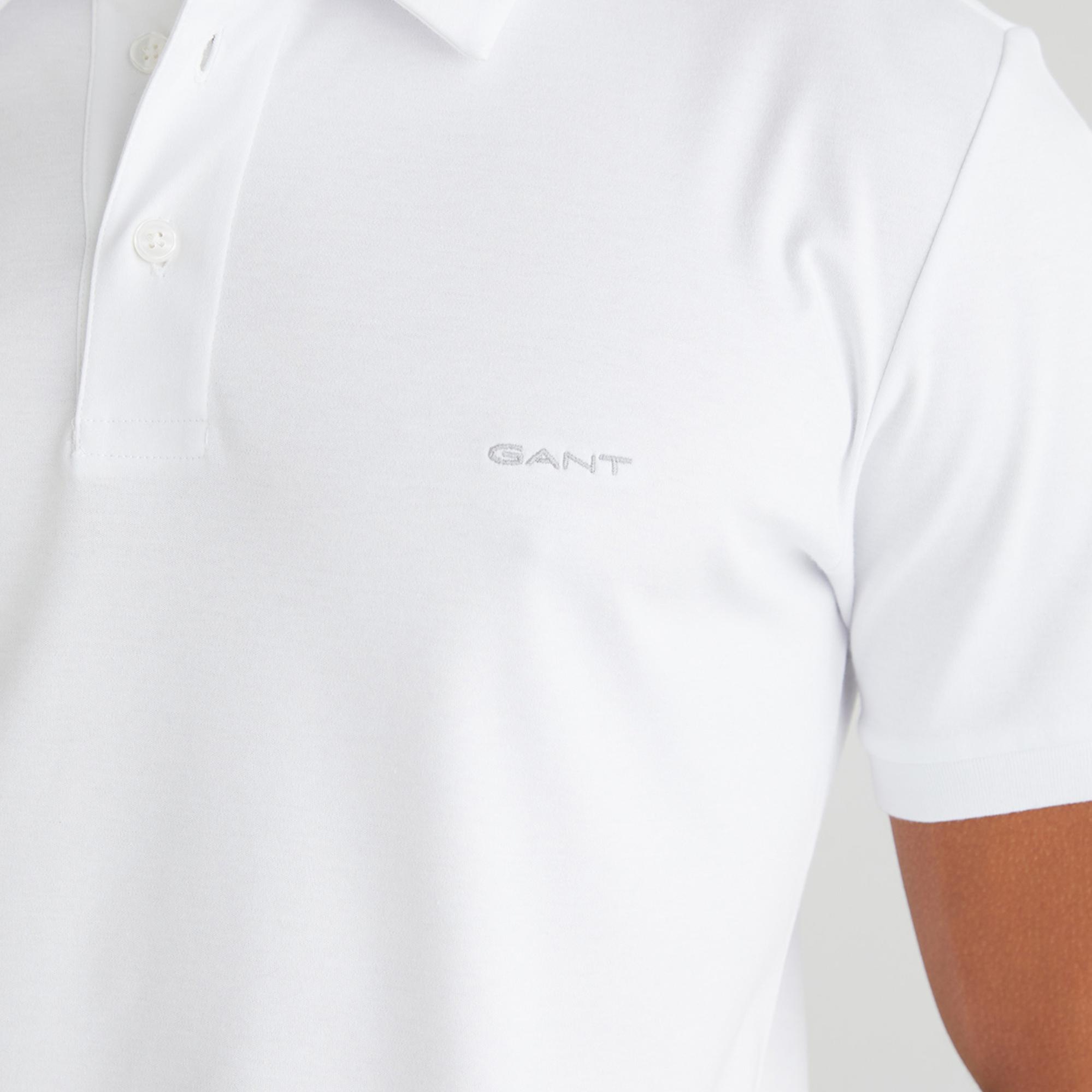 GANT Erkek Beyaz Slim Fit Polo