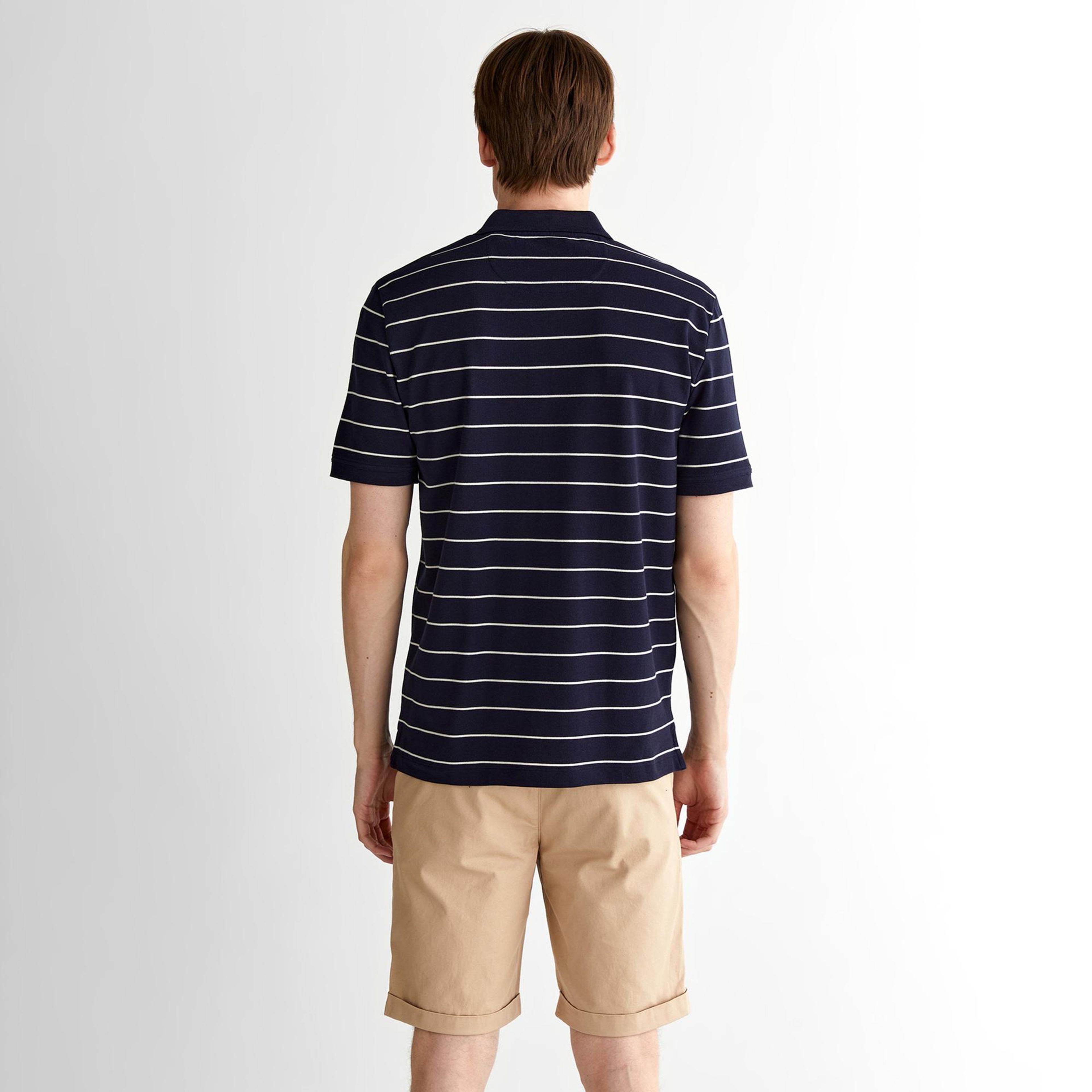 GANT Erkek Lacivert Regular Fit Çizgili Polo