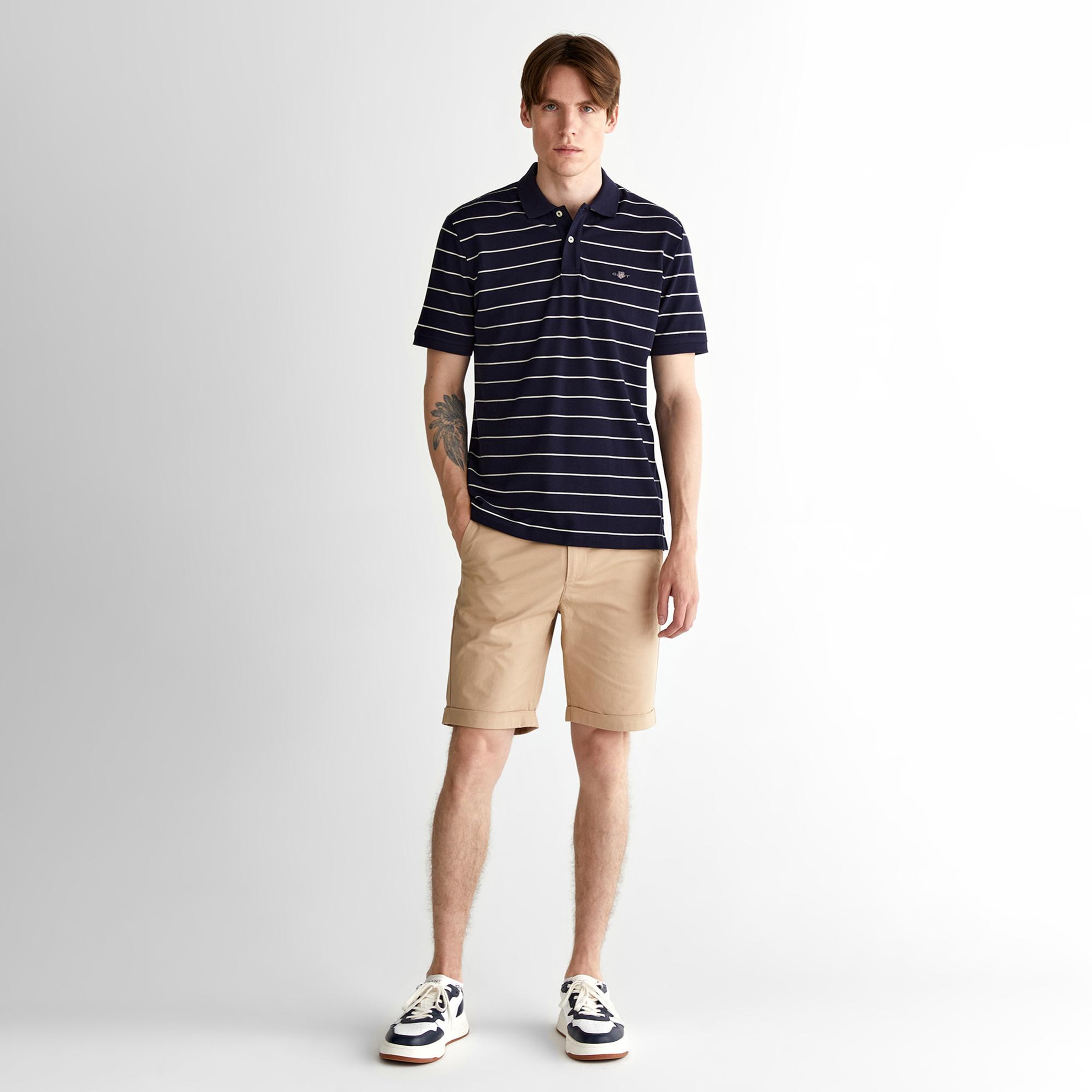 GANT Erkek Lacivert Regular Fit Çizgili Polo