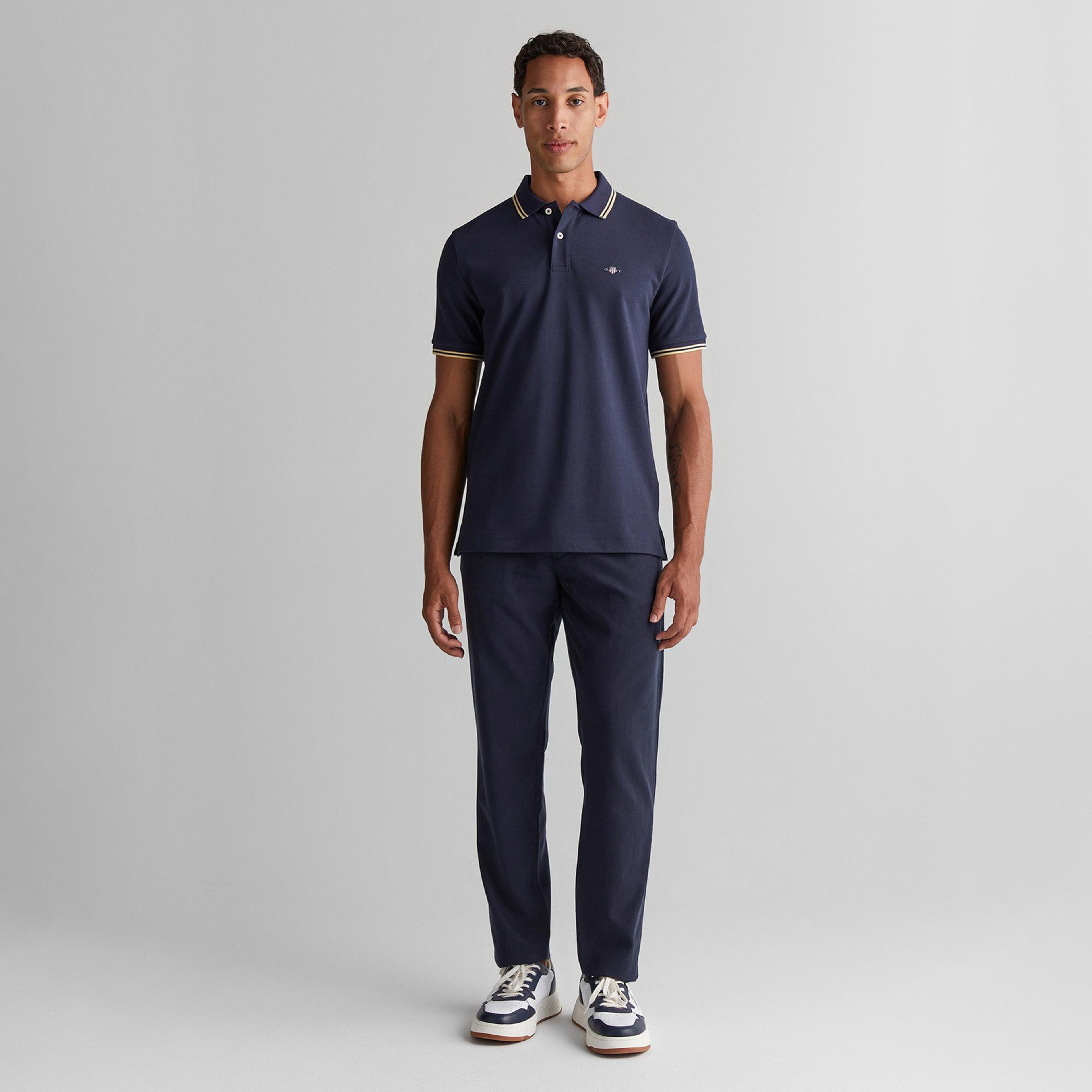 GANT Erkek Lacivert Regular Fit Polo
