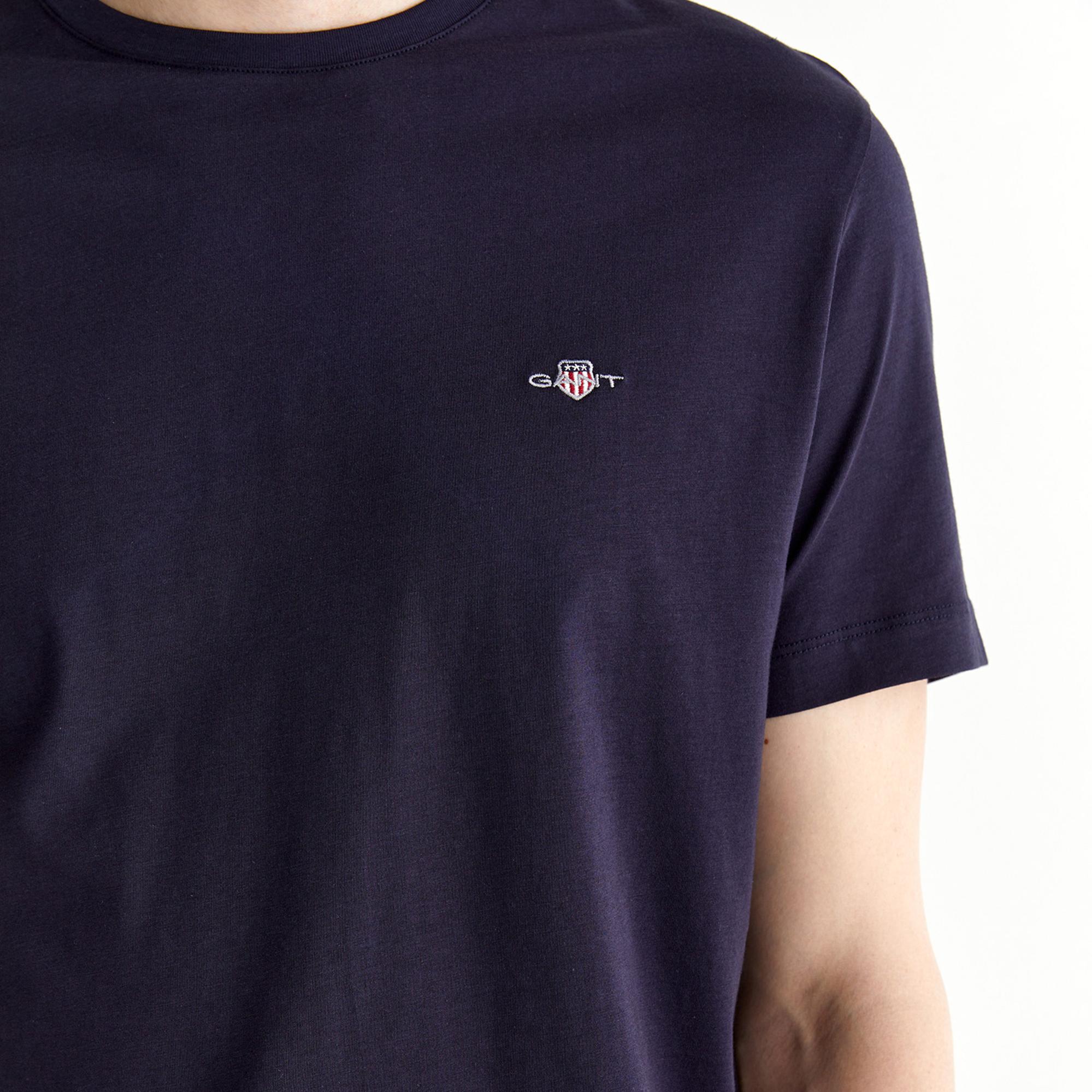 GANT Erkek Lacivert Regular Fit Bisiklet Yaka T-Shirt