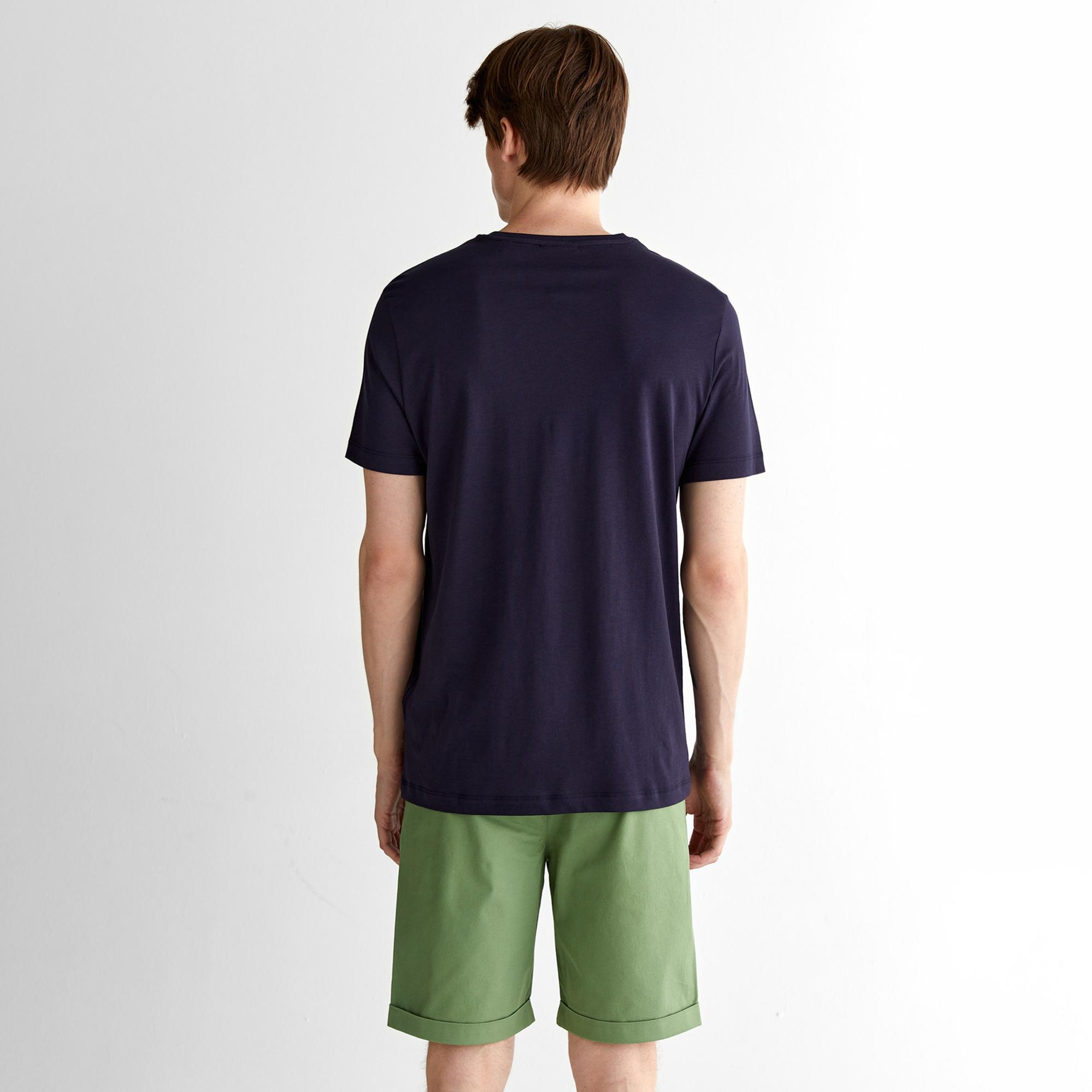 GANT Erkek Lacivert Regular Fit Bisiklet Yaka T-Shirt