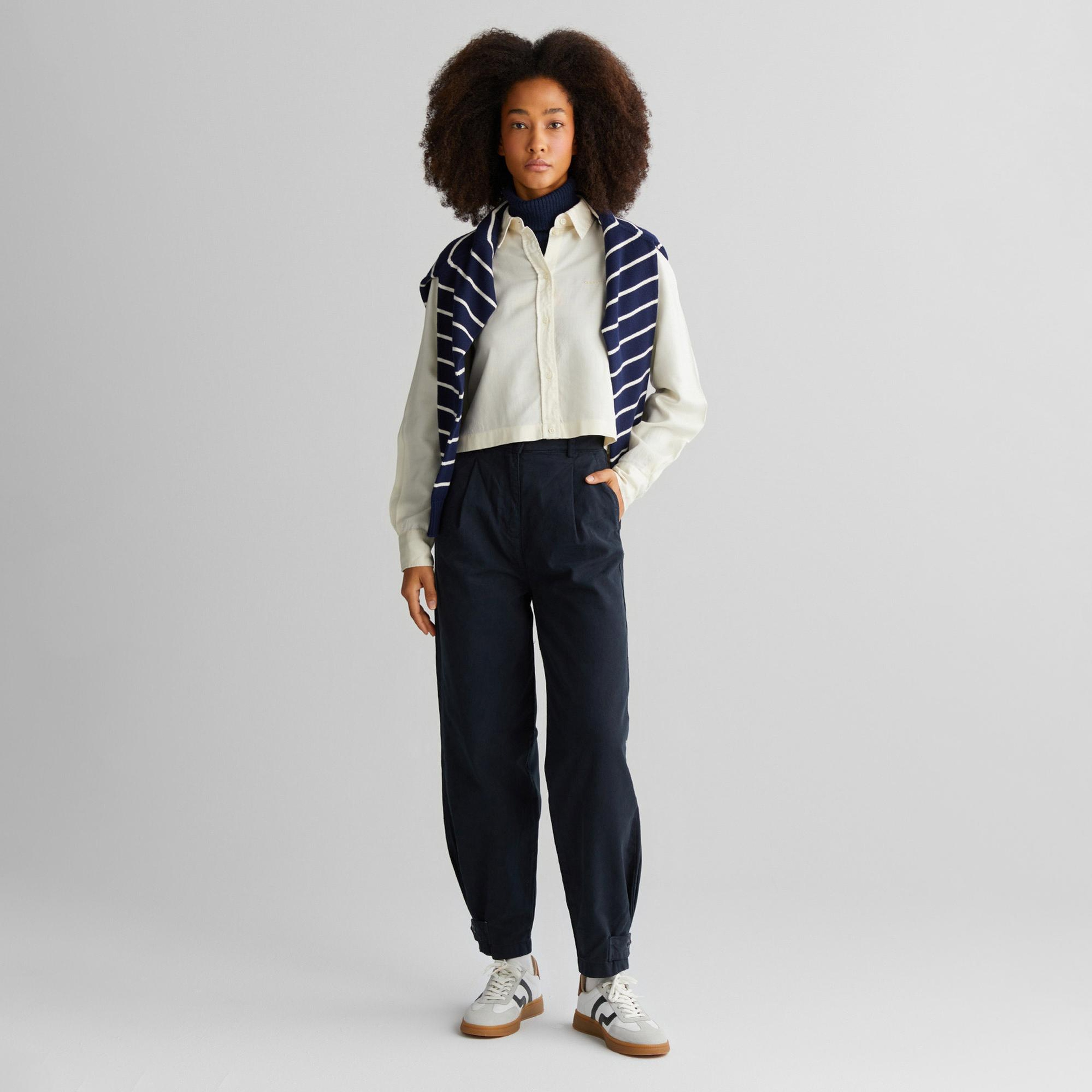 GANT Kadın Siyah Tapered Fit Pantolon