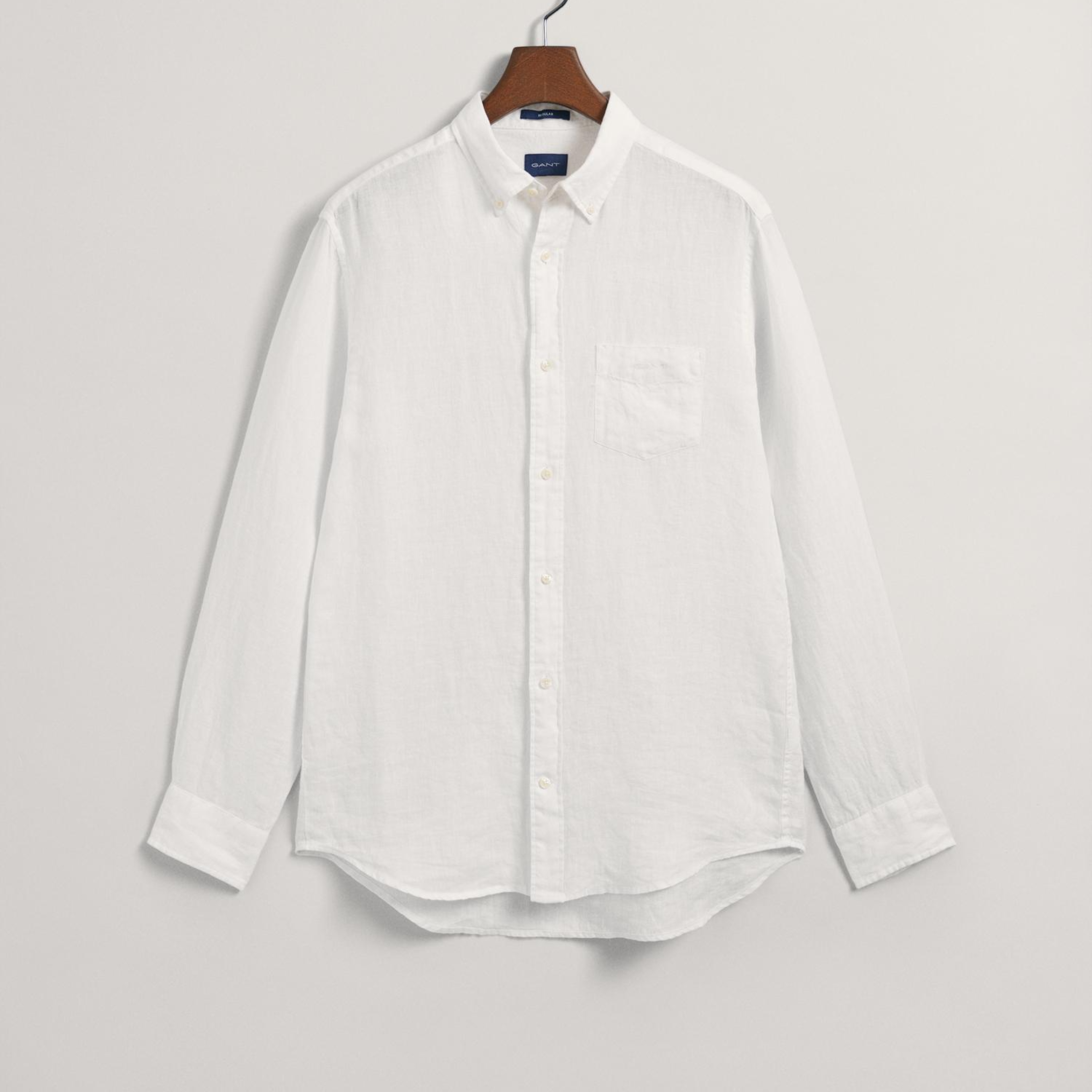 GANT Erkek Beyaz Regular Fit Keten Gömlek