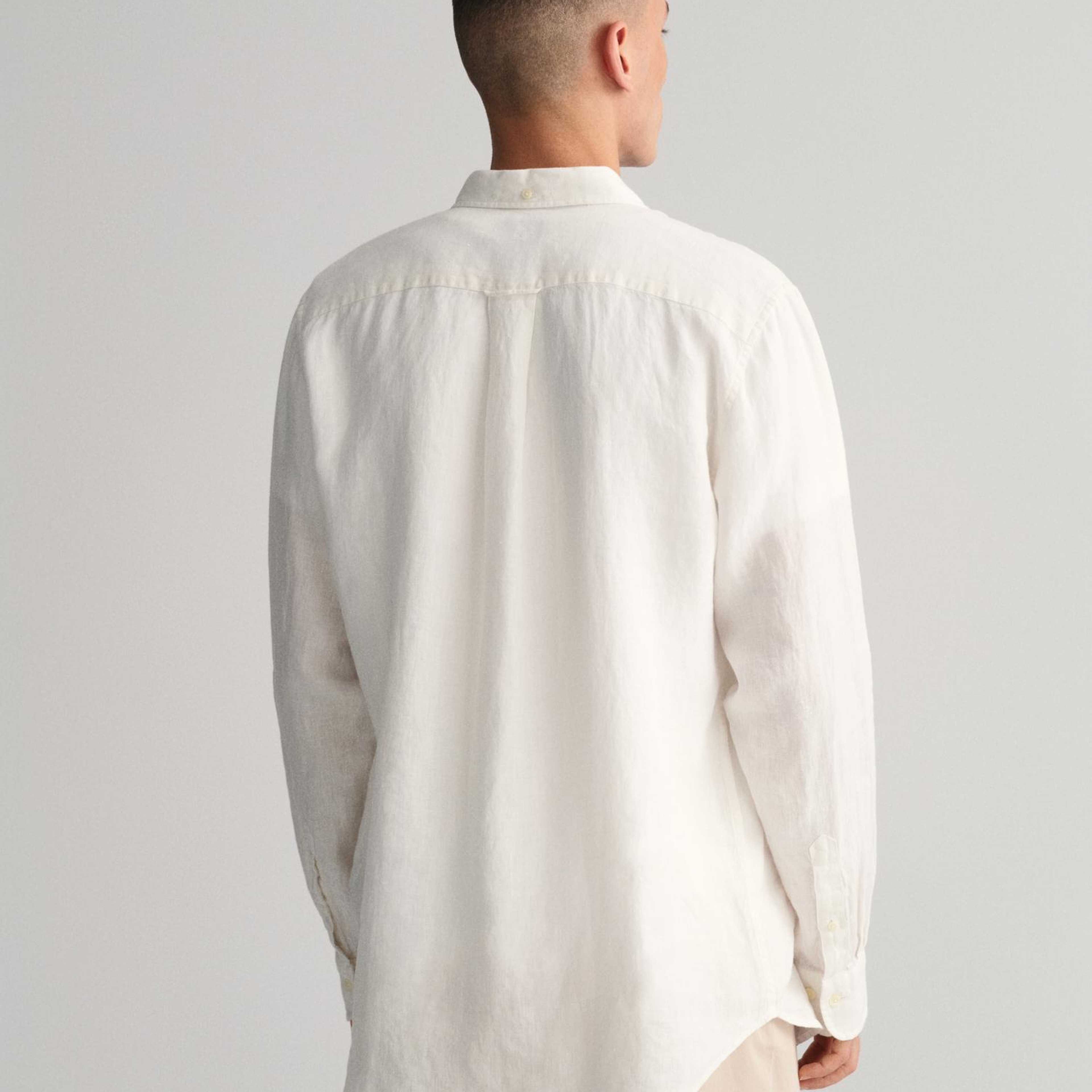 GANT Erkek Beyaz Regular Fit Keten Gömlek