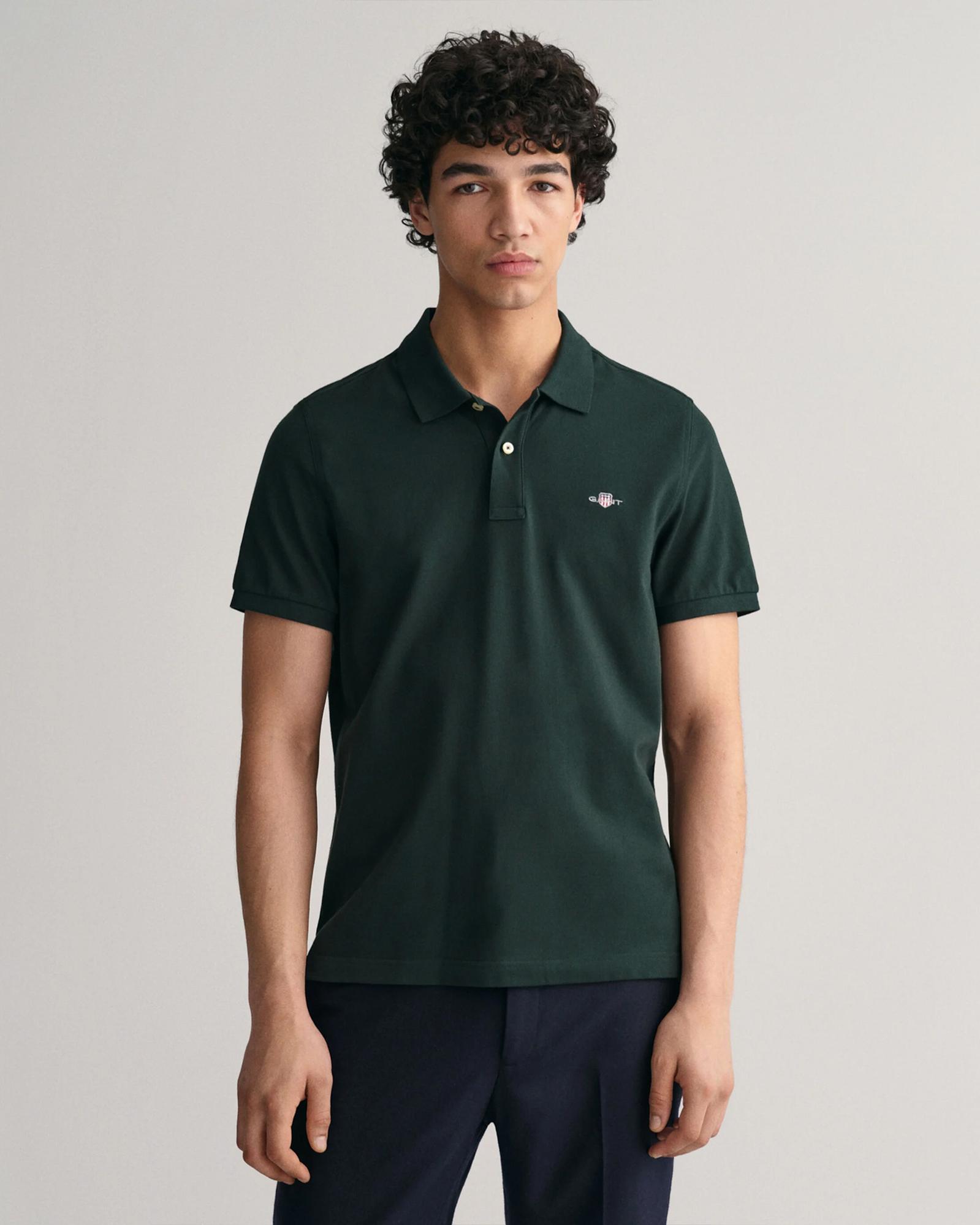 GANT Erkek Yeşil Regular Fit Polo
