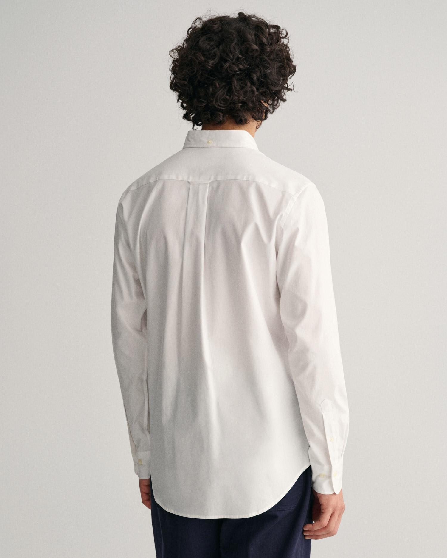 GANT Erkek Beyaz Regular Fit Düğmeli Yaka Oxford Gömlek