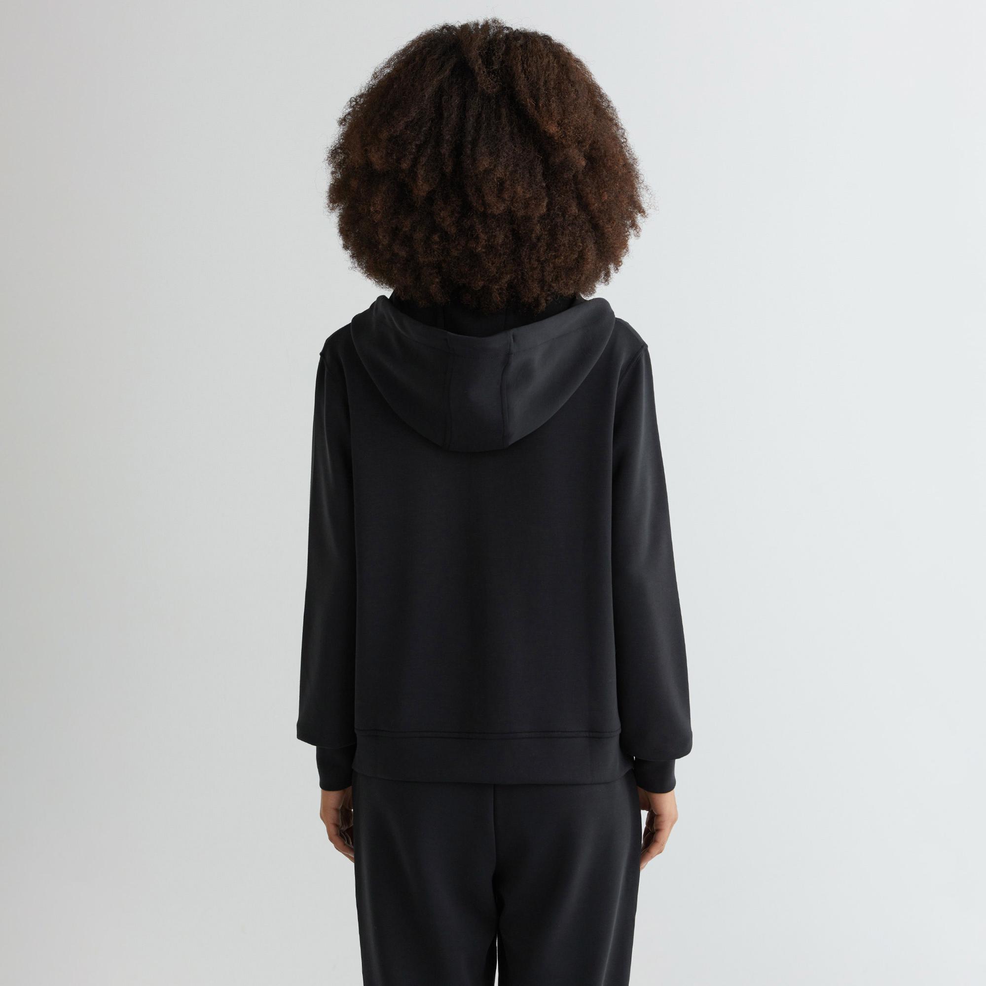 GANT Kadın Siyah Regular Fit Kapüşonlu Logolu Sweatshirt