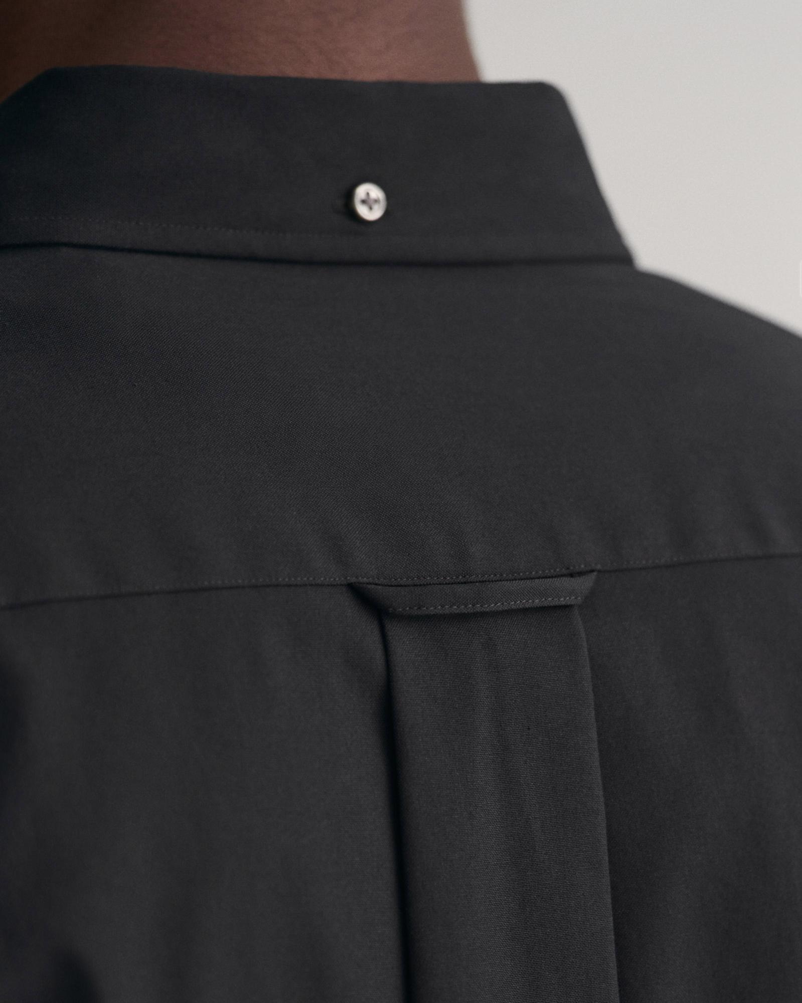 GANT Erkek Siyah Regular Fit Düğmeli Yaka Oxford Gömlek