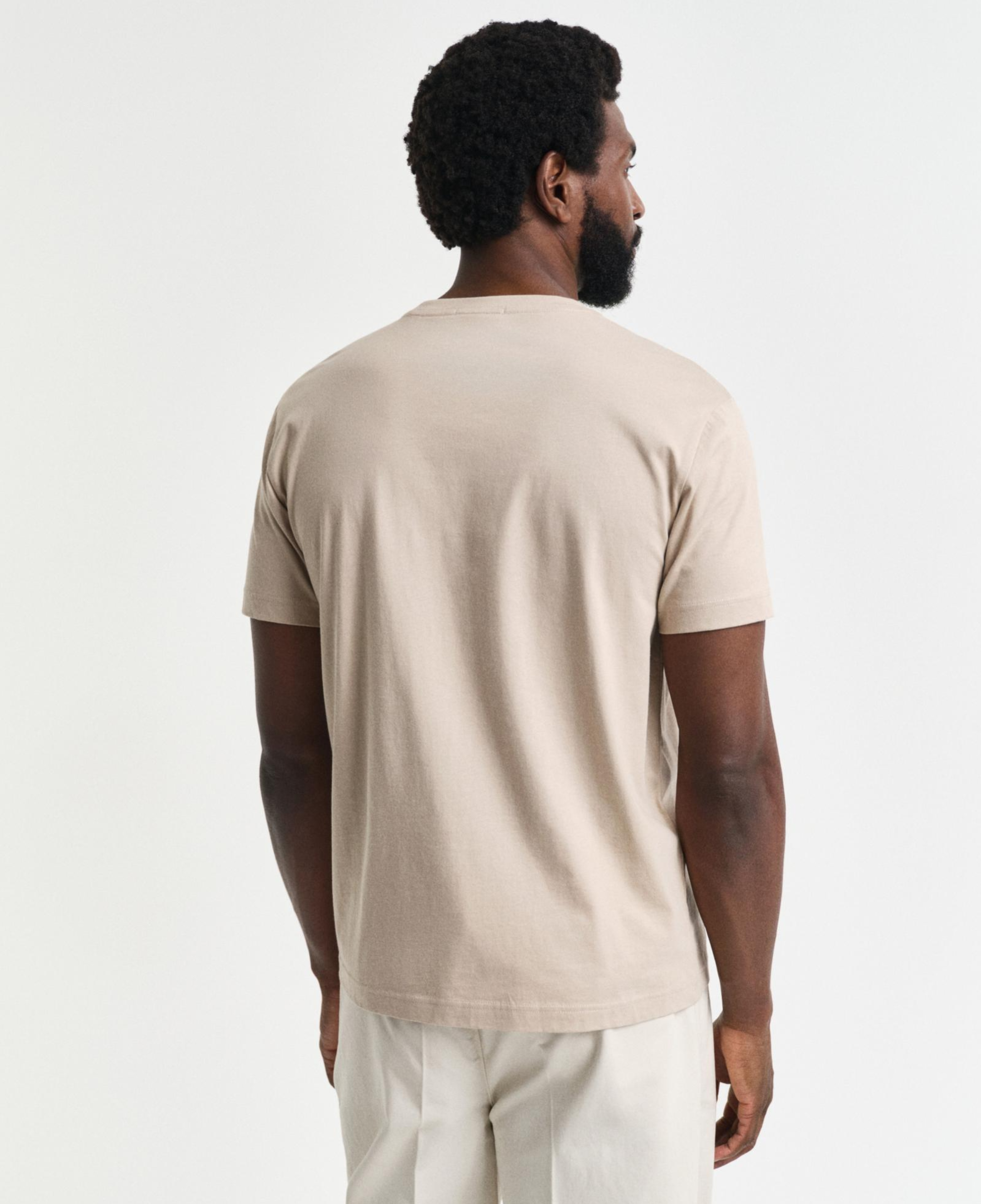 GANT Erkek Bej Regular Fit Bisiklet Yaka T-Shirt