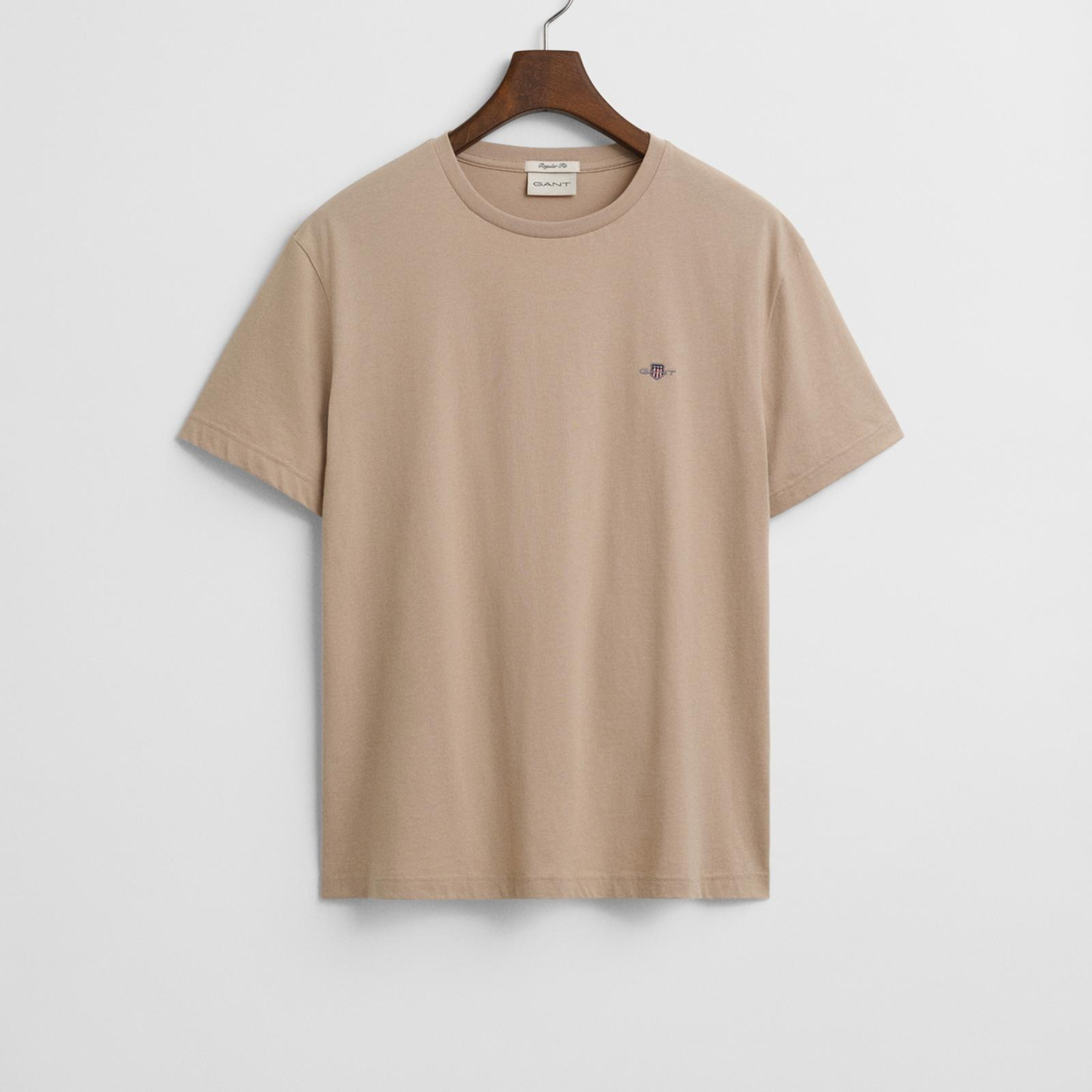 GANT Erkek Bej Regular Fit Bisiklet Yaka T-Shirt