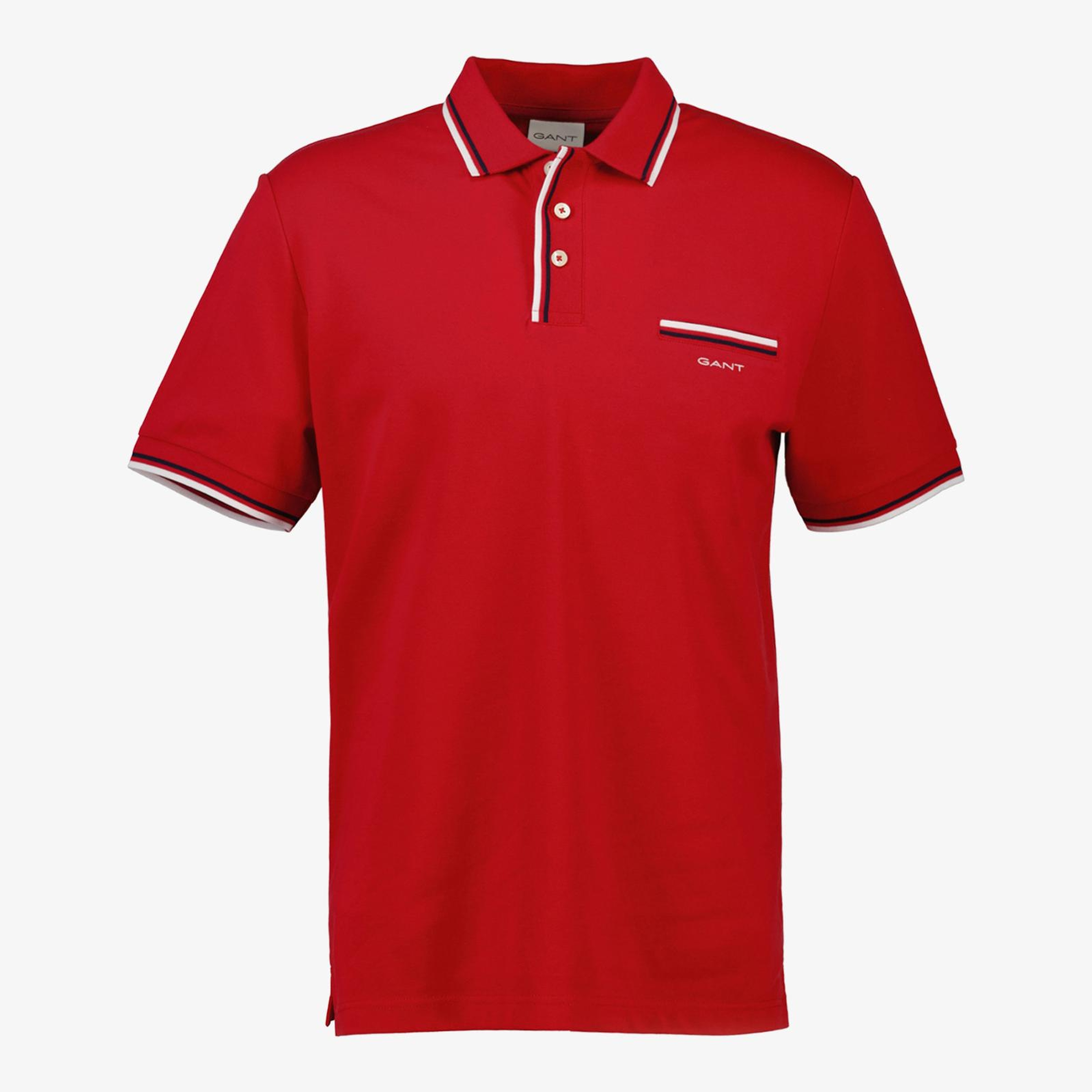 GANT Erkek Kırmızı Regular Fit Çizgili Polo