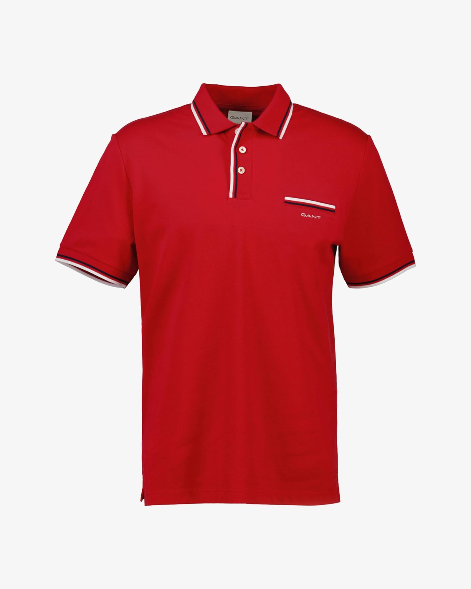 GANT Erkek Kırmızı Regular Fit Çizgili Polo