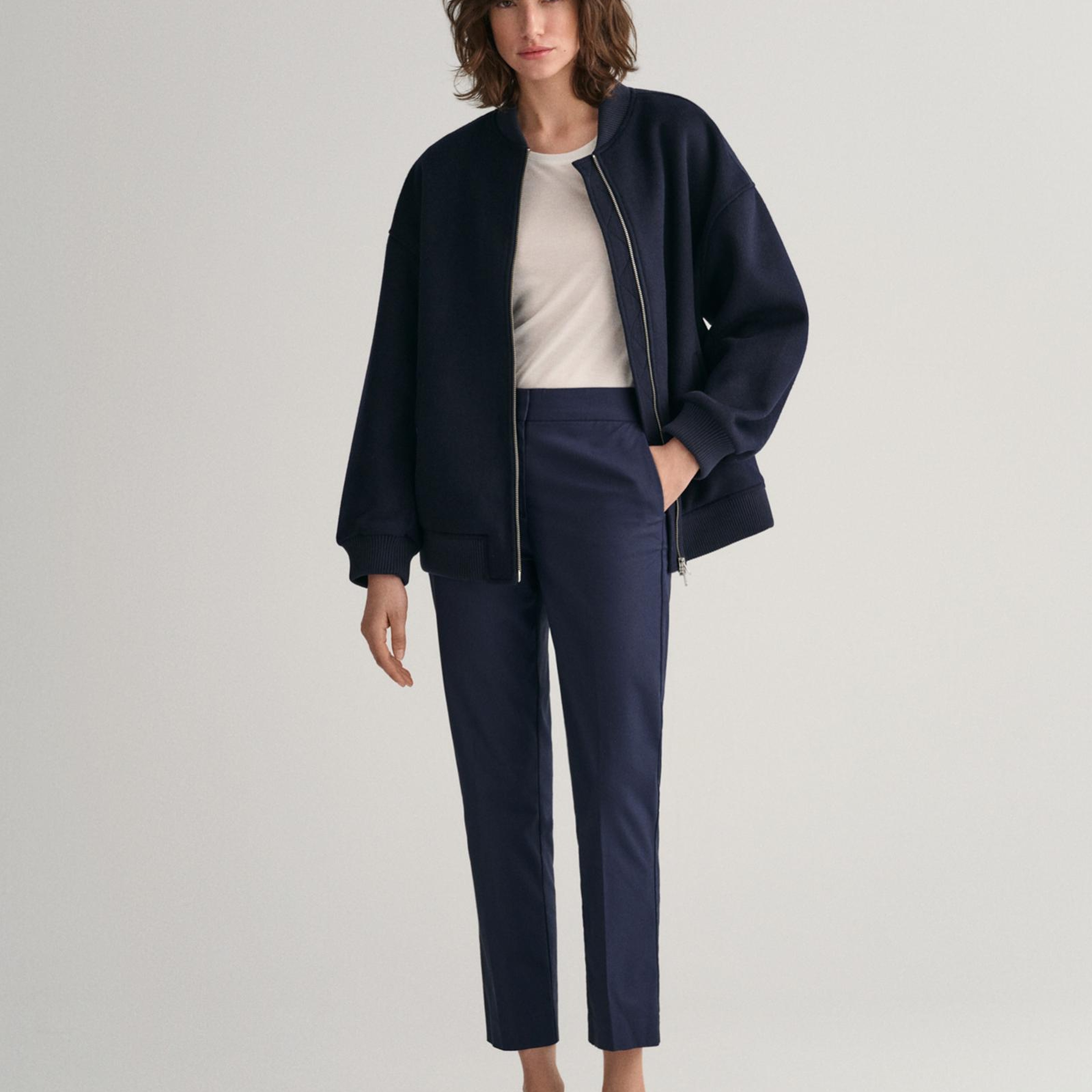 GANT Kadın Lacivert Slim Fit Pantolon