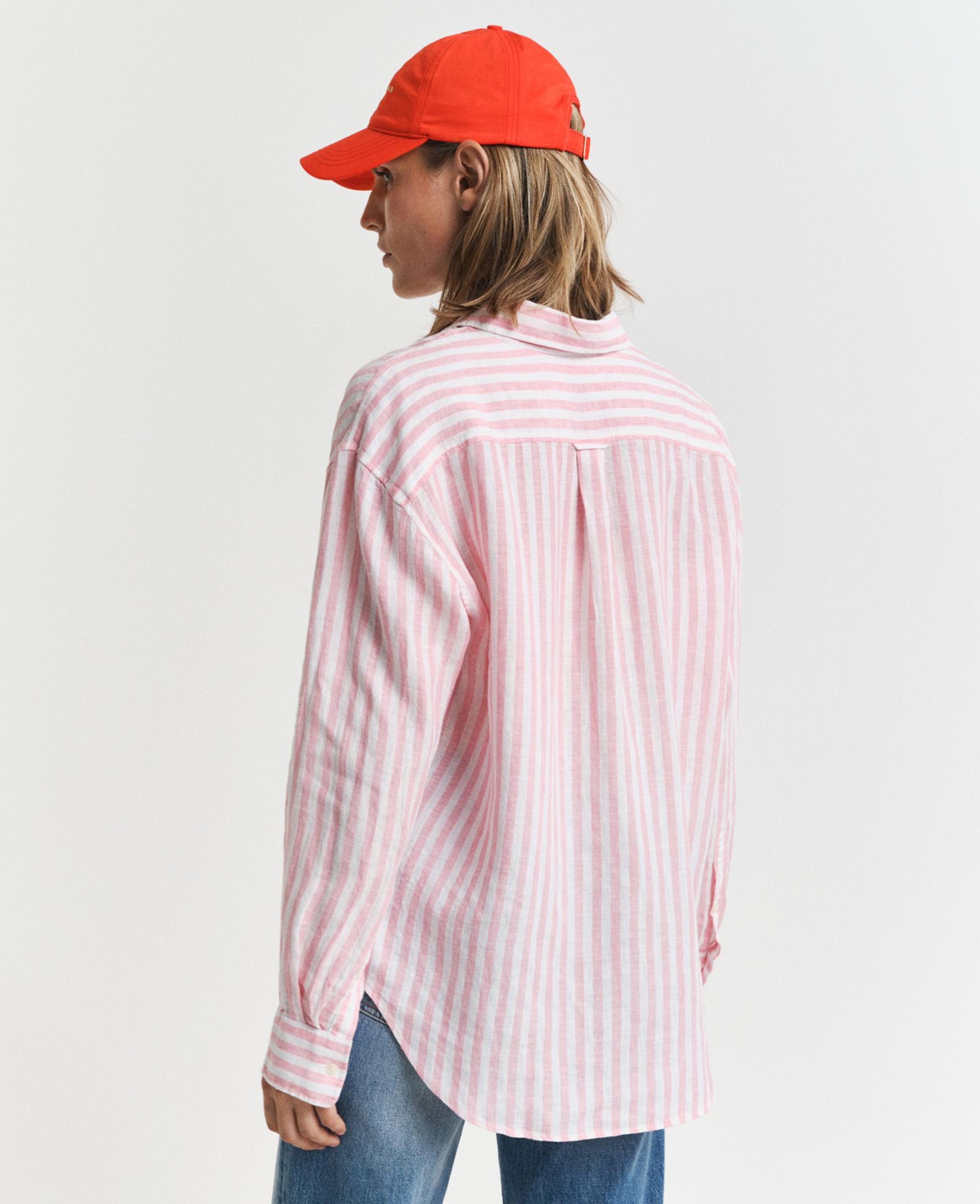 GANT Kadın Pembe Relaxed Fit Klasik Yaka Çizgili Gömlek