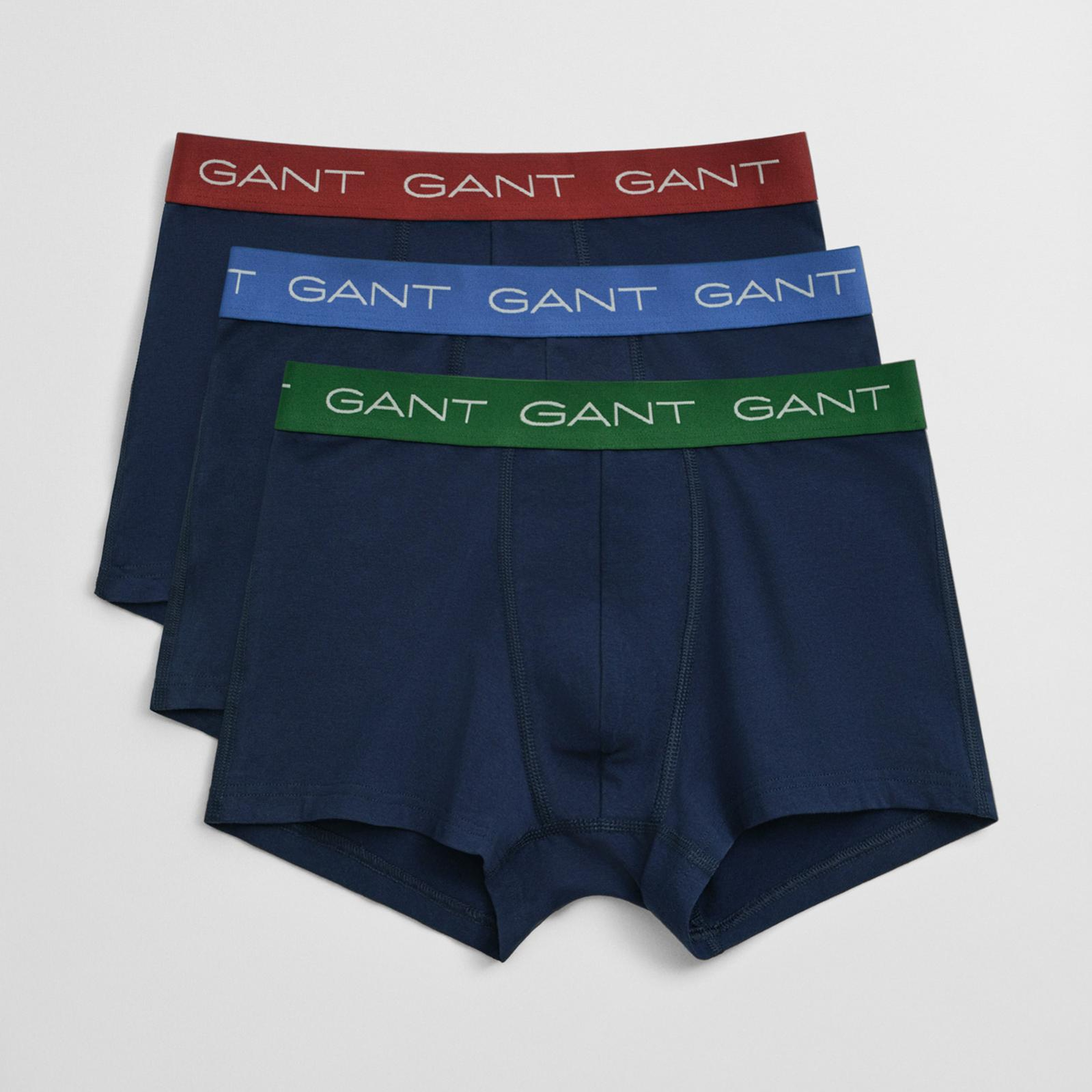 GANT Erkek Mavi Slim Fit 3'lü Boxer