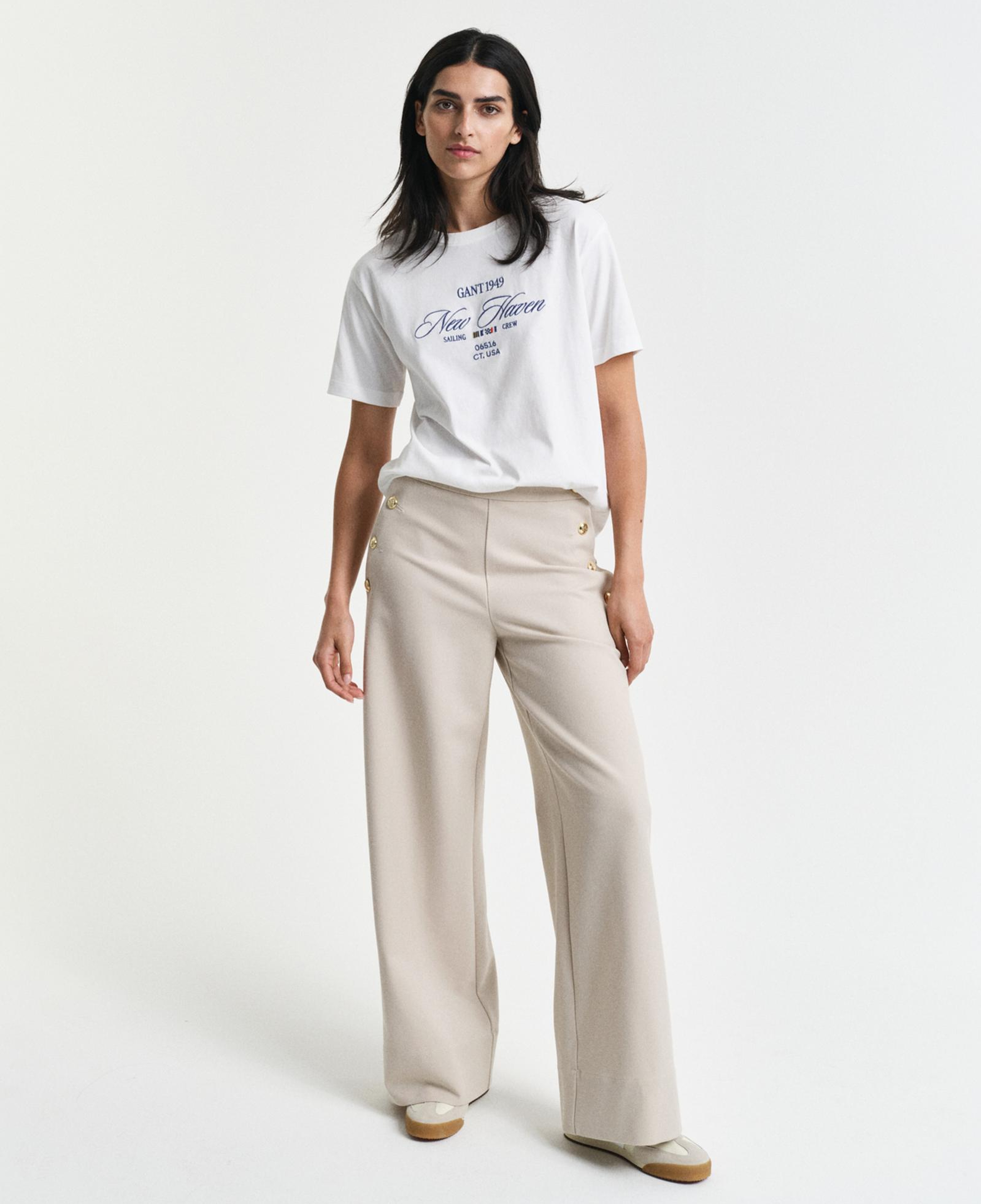 GANT Kadın Bej Straight Fit Pantolon