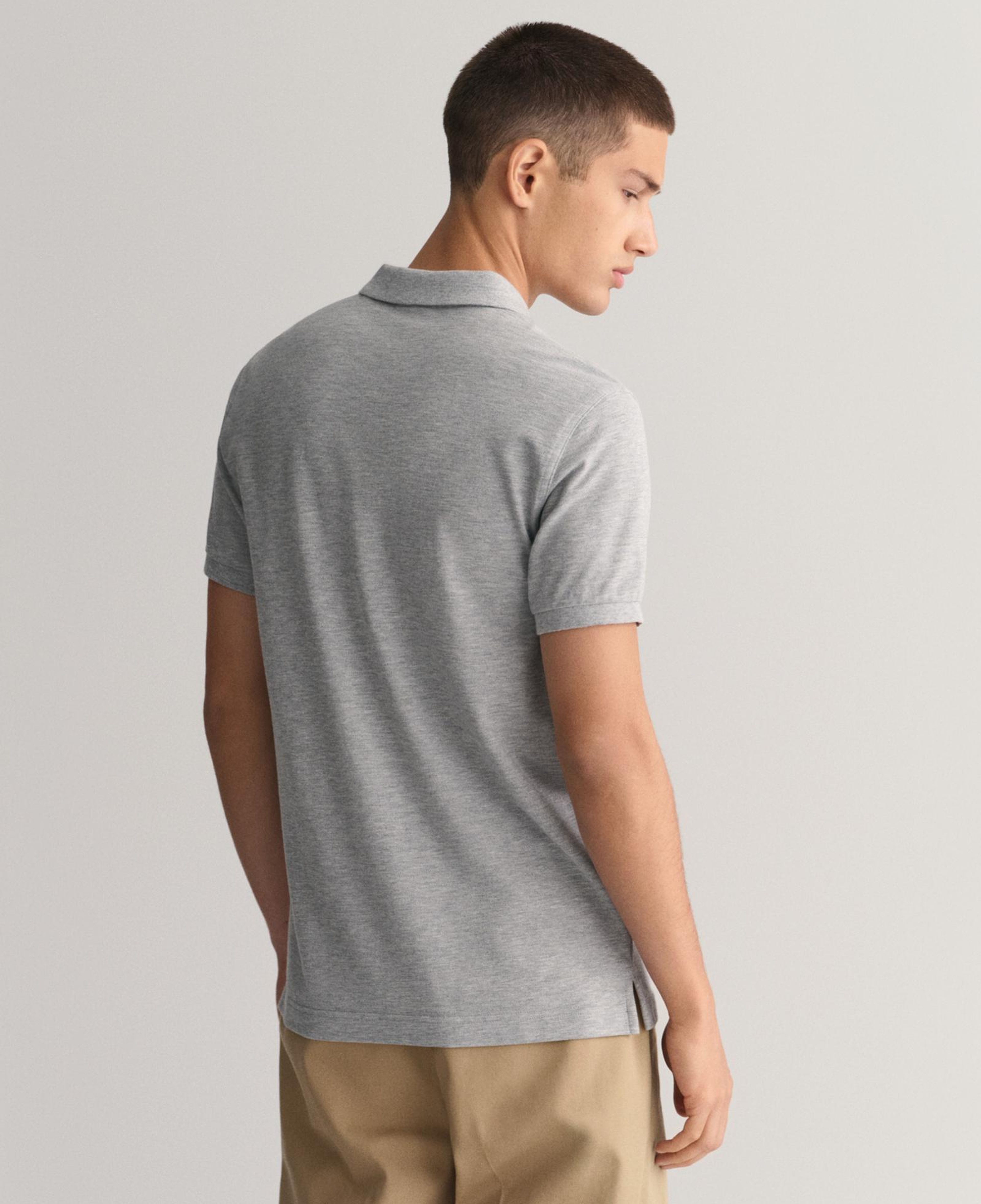 GANT Erkek Gri Slim Fit Polo