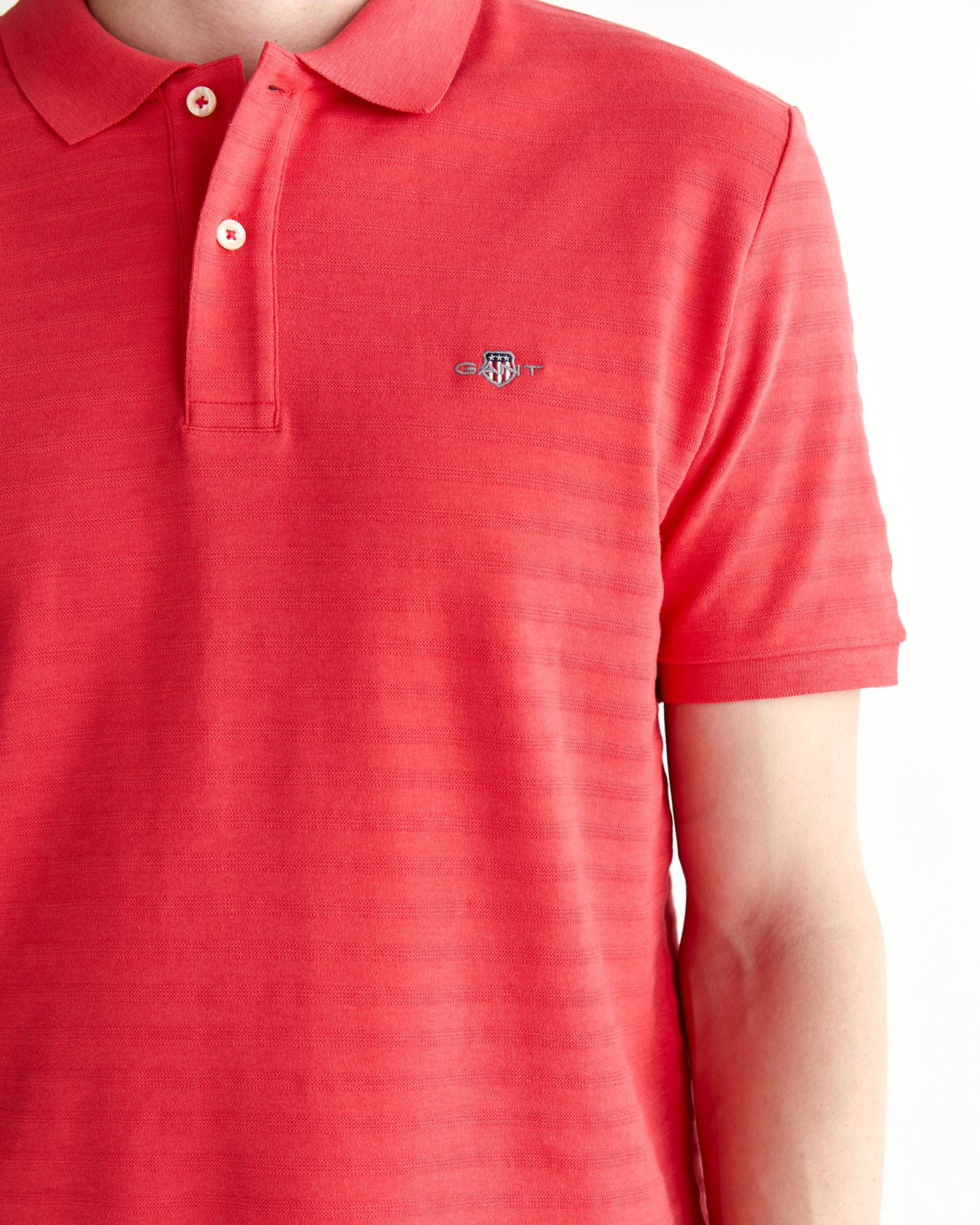 GANT Erkek Kırmızı Regular Fit Çizgili Polo