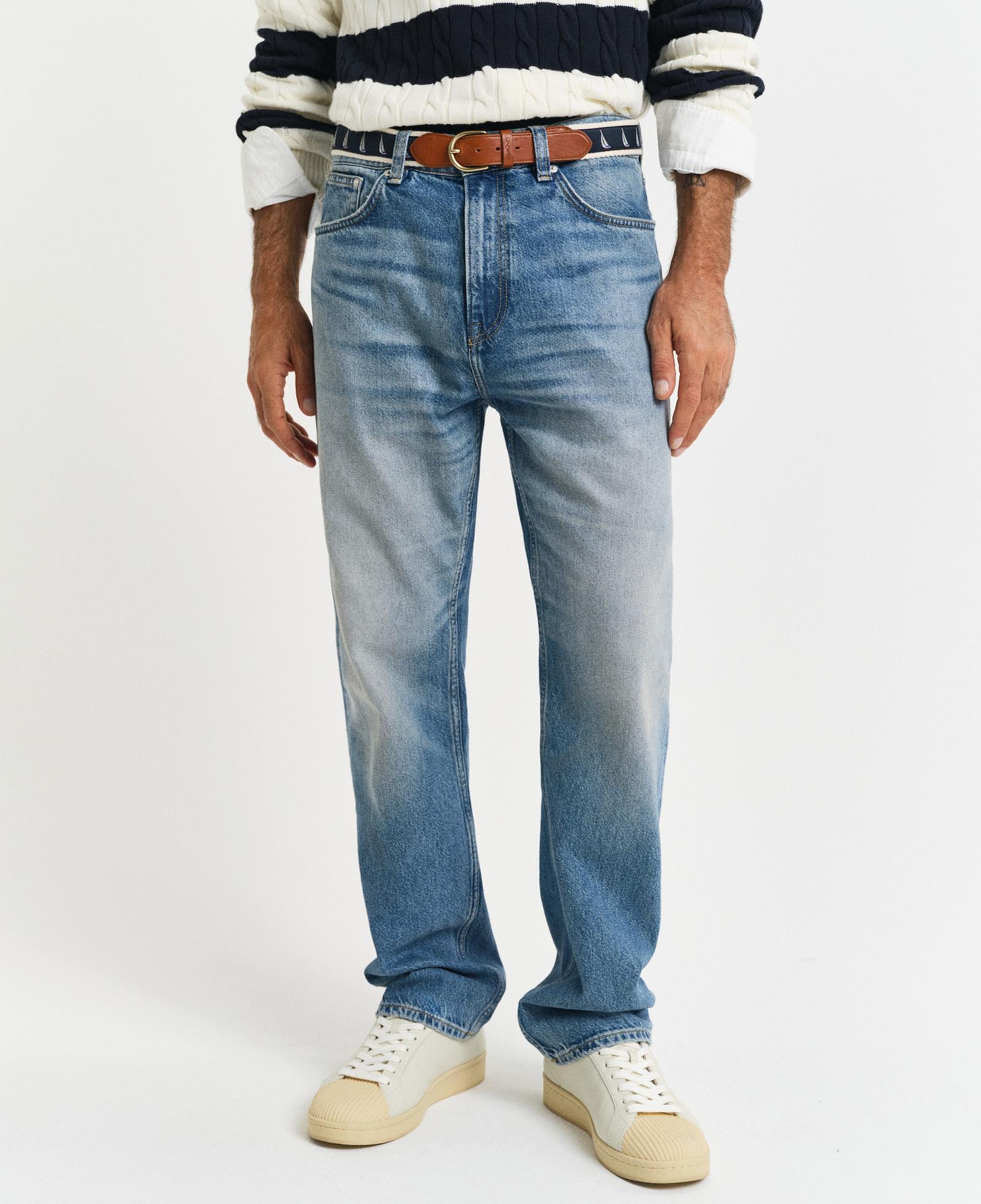 GANT Erkek Mavi Straight Fit Pantolon